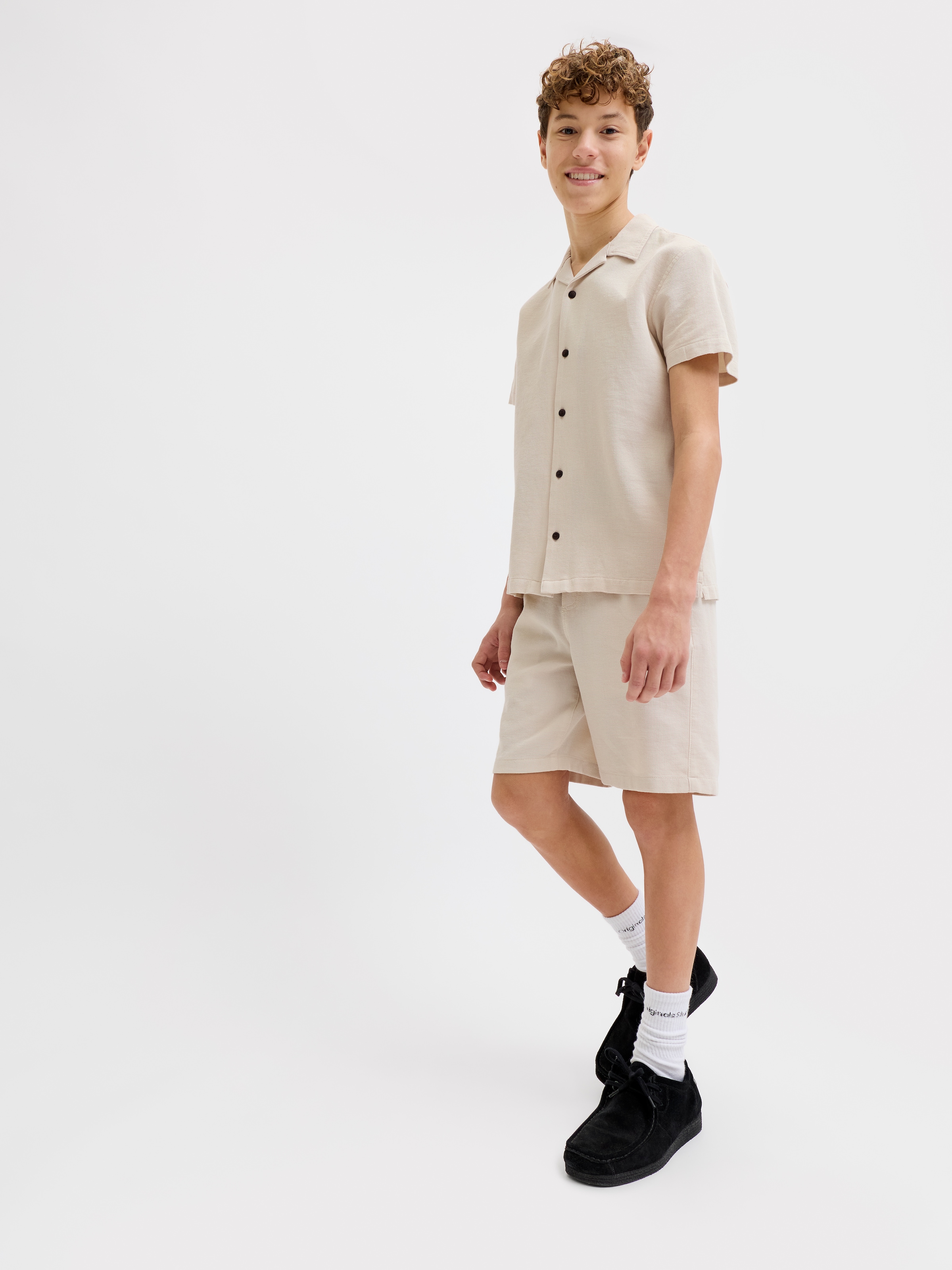 Jack & Jones Junior Shorts »JPSTJAIDEN WAFFLE RESORT SHORTS JNR«  Baumwolle, locker geschnitten