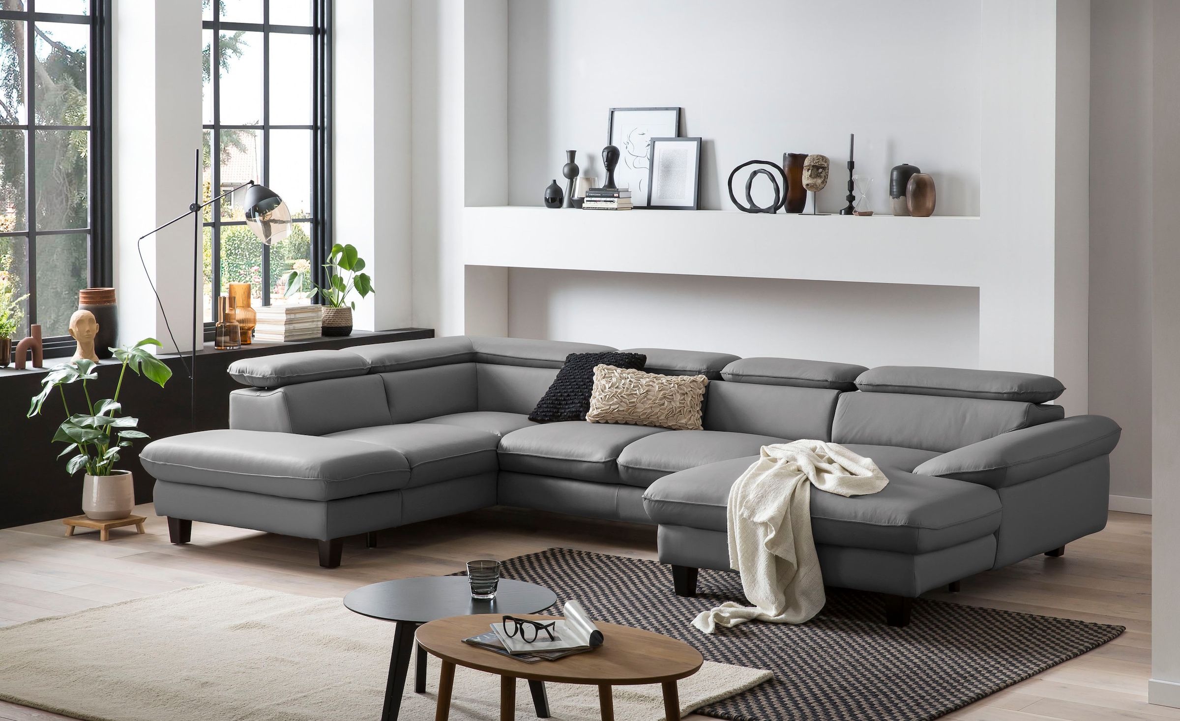 Home affaire Wohnlandschaft »Pilot U-Form« mit Kopfteilverstellung, wahlweise mit Bettfunktion & Bettkasten