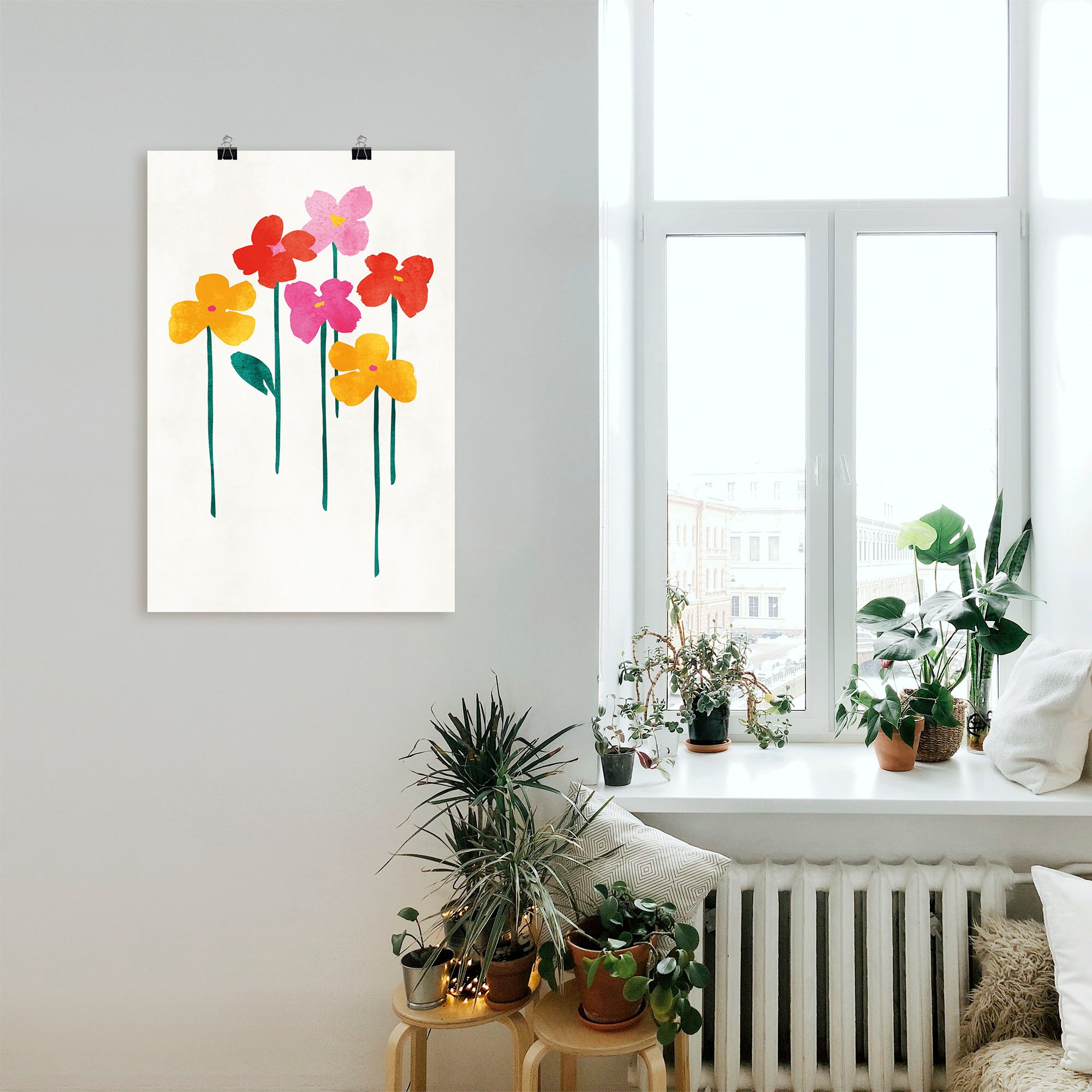 Artland Wandbild »Kleine glückliche Blumen«, Blumenbilder, (1 St.), als Leinwandbild, Poster in verschied. Größen