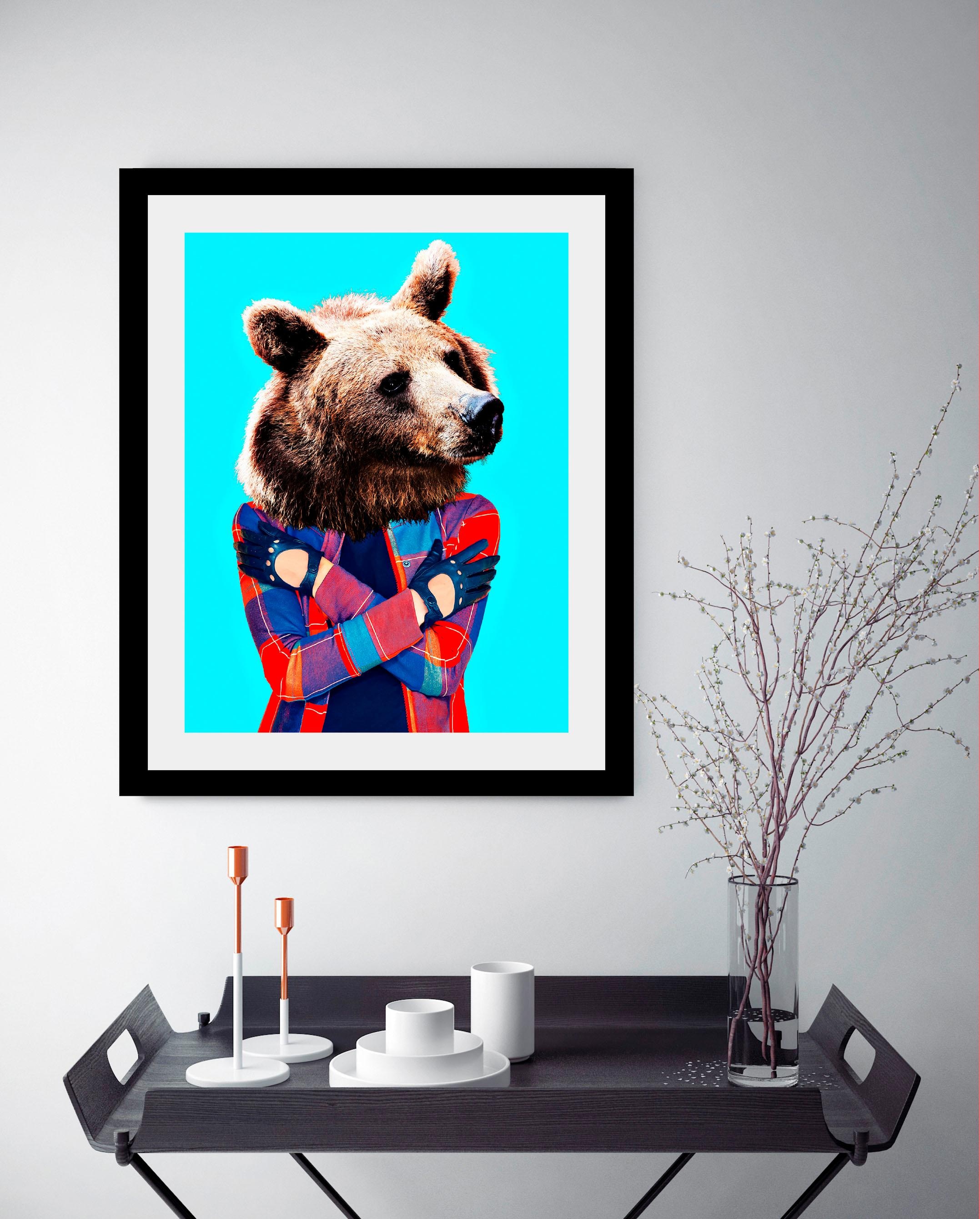 queence Bild »Bär« Art | Bär | Foto | Humor | Kunst | Tiere HD Premium Poster-Druck inkl. Holzrahmen