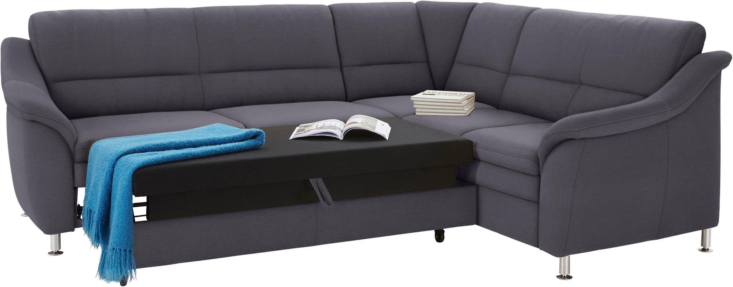 sit&more Ecksofa »Cardoso L-Form«, mit Federkern, wahlweise mit Bettfunktion und Schubkasten