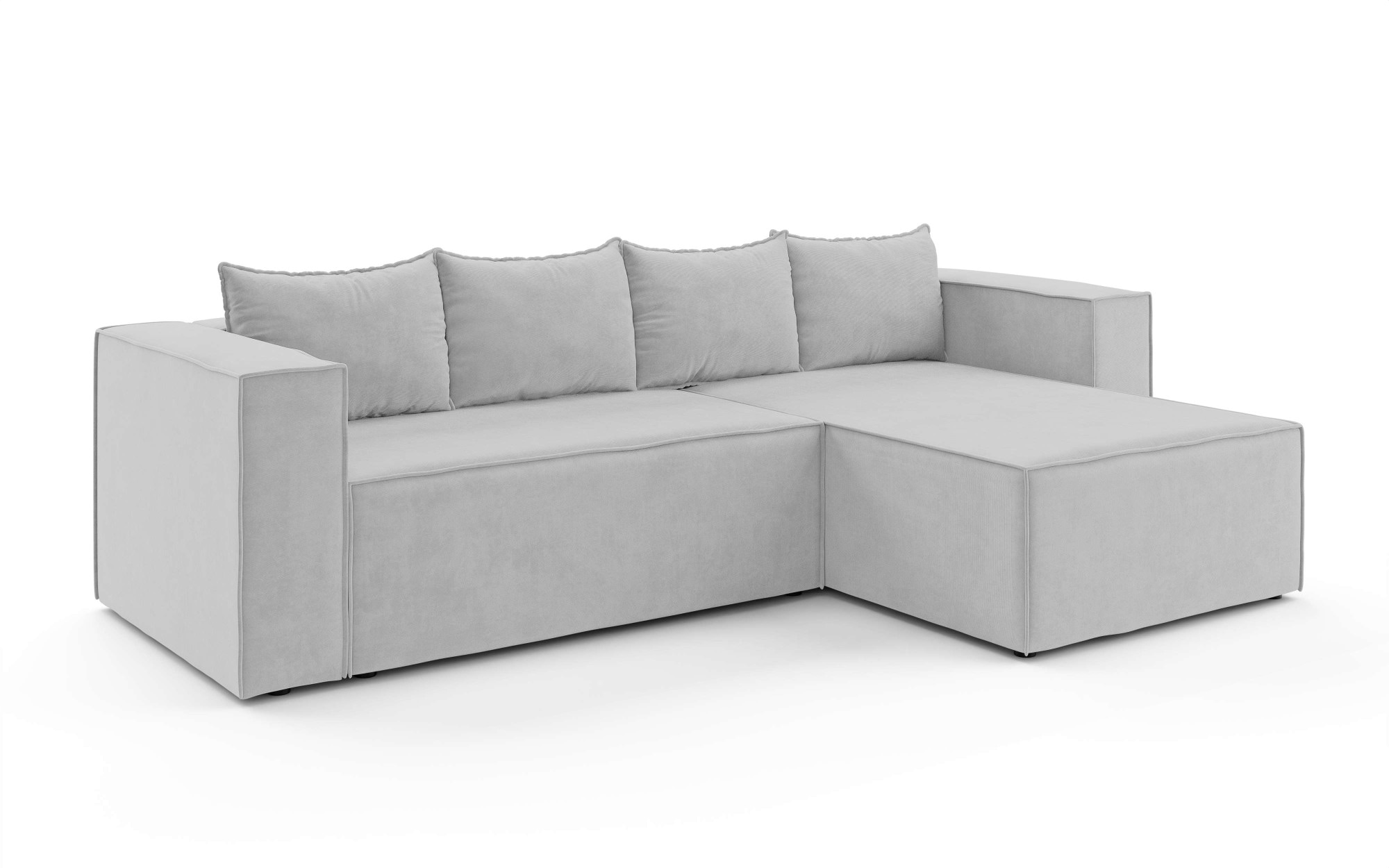 INOSIGN Ecksofa »LINCOLNVILLE mit Bettfunktion und Bettkasten, Maße B/H/T 244/76/150 cm«, L-Form mit Wellenunterfederung, Recamiere beidseitig montierbar