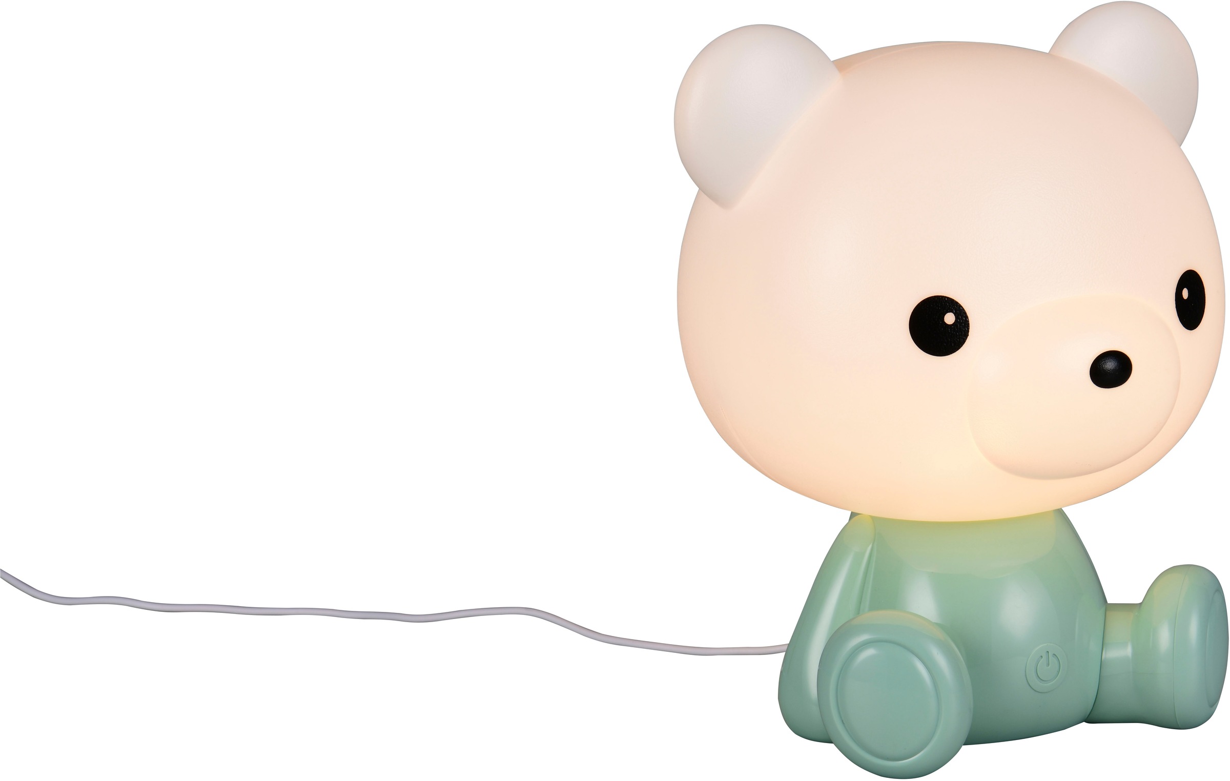 REALITY Leuchten LED Tischleuchte »CUTIE, Kinderzimmer Tischleuchte Nachttischleuchte Bären Optik, RGB« LED-Board 1 Stk. RGB | Warmweiß 0,3W 30 Lumen warmweiß 3000K, RGB Farbwechsel Modus, USB-Anschluss