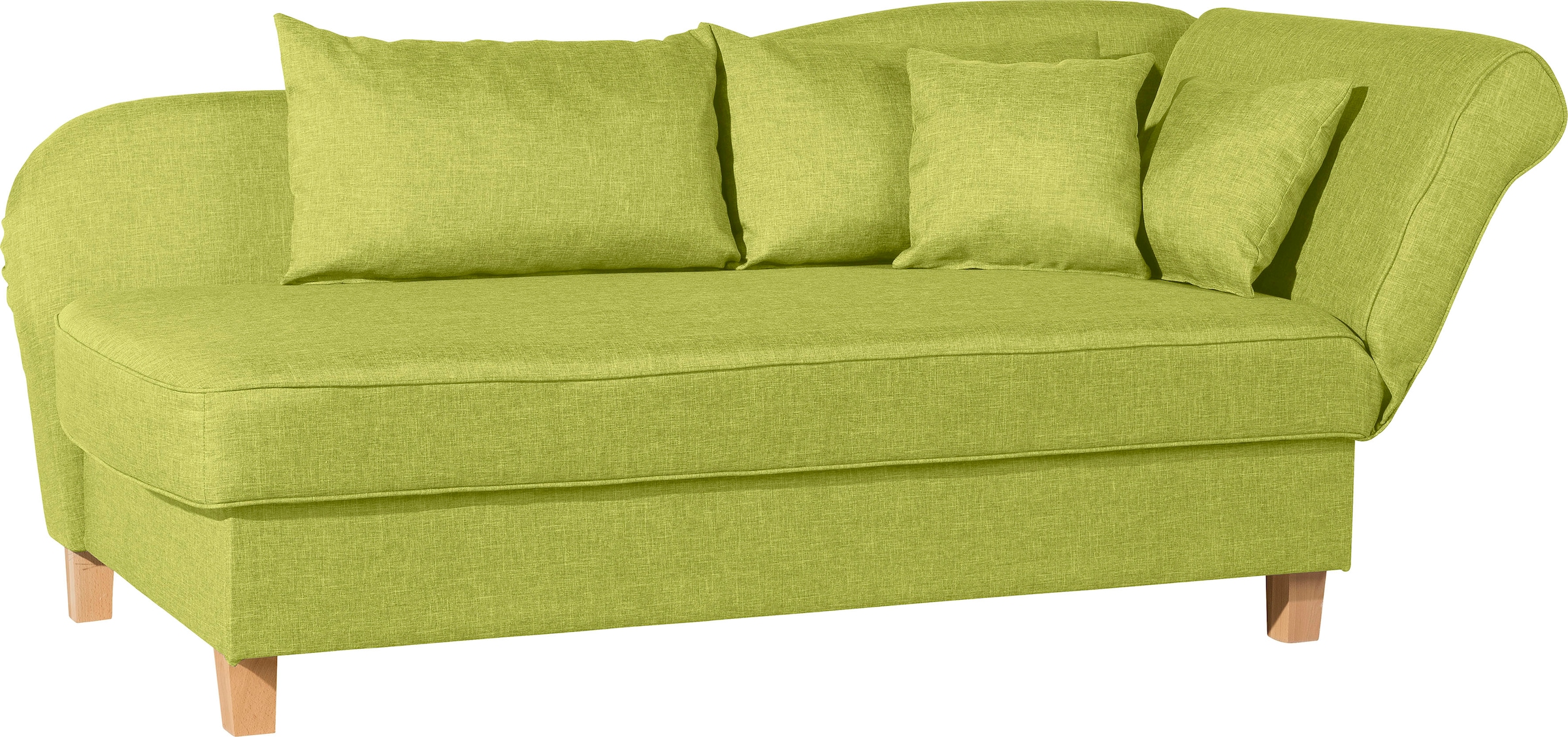 Max Winzer® Recamiere »Saturn mit verstellbarer Armlehne und Bettkasten, bequem zum Relaxen«, Armlehne links oder rechts, inkusive 4 Kissen