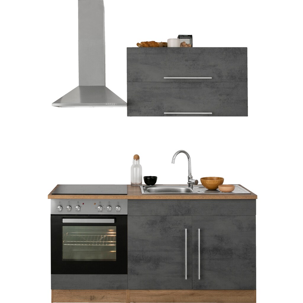 HELD MÖBEL Küchenzeile »Samos«, mit E-Geräten, Breite 160 cm