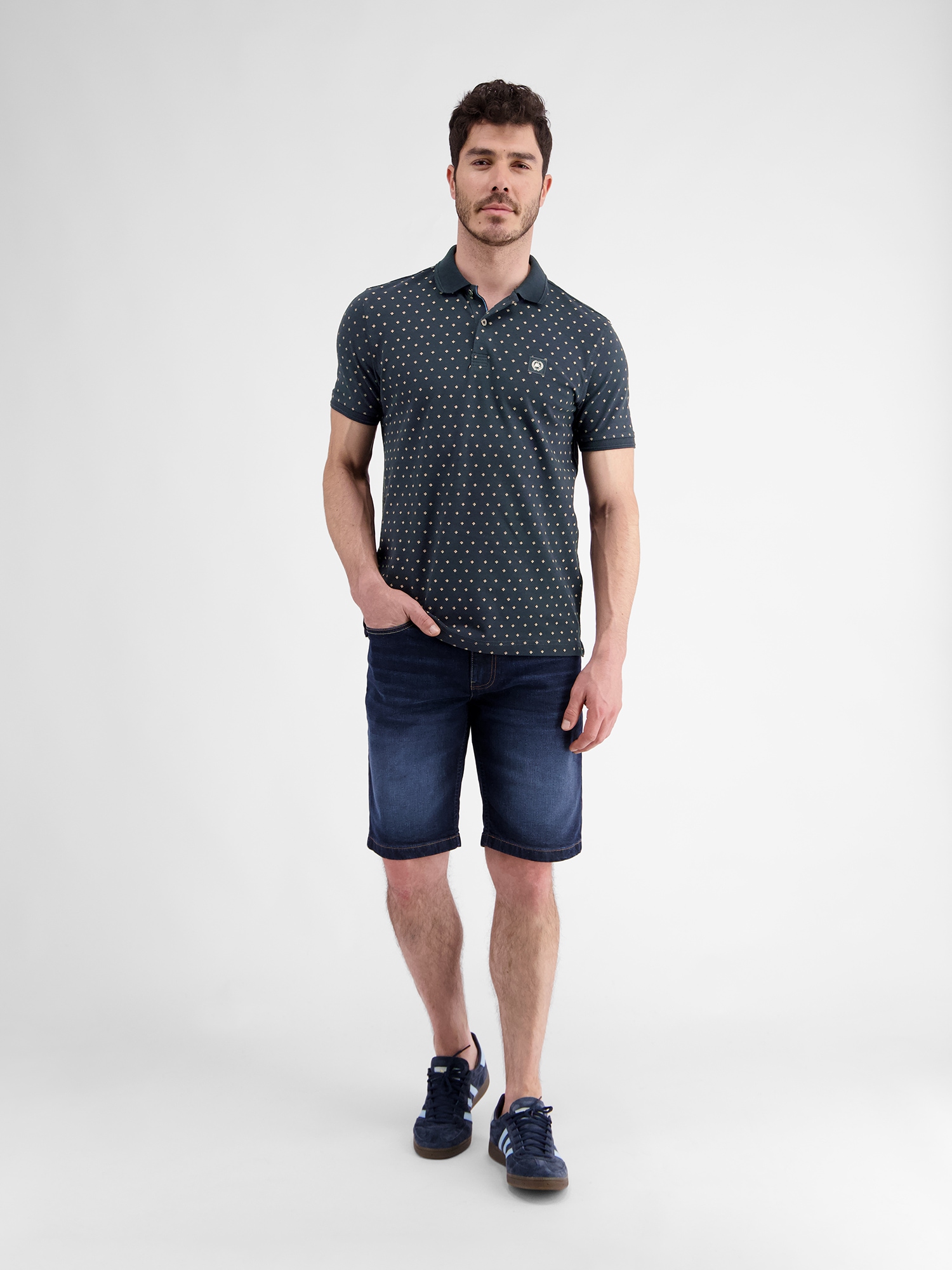 LERROS Poloshirt »LERROS Poloshirt mit Punkt-Print«