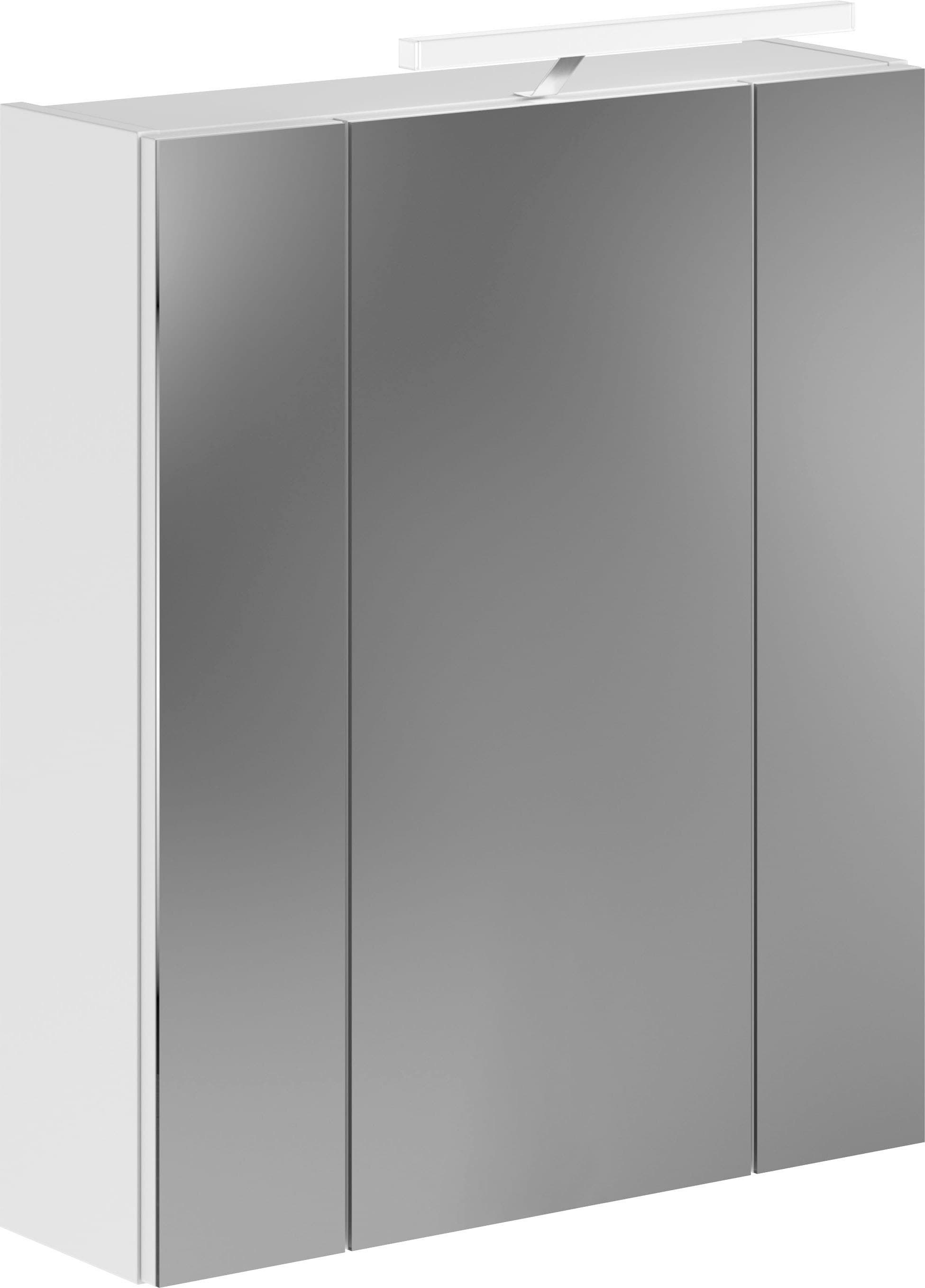 INOSIGN Badezimmerspiegelschrank »Malmö, Breite 60 cm, inkl. LED Beleuchtung, 3 Spiegeltüren, 9 Fächer«, in verschiedenen Farben erhältlich, Badmöbel, Spiegel, Badschrank, Bad