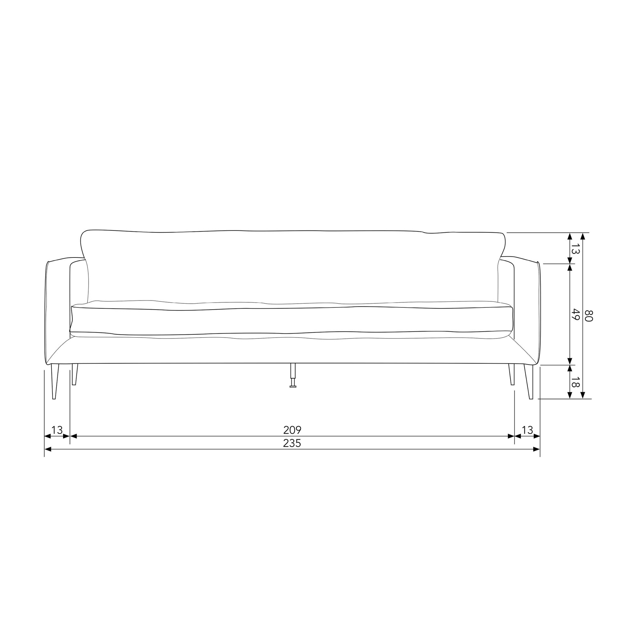 WOOOD 3-Sitzer »Crew«, in Wildleder-Optik, H 80 cm x B 235 cm