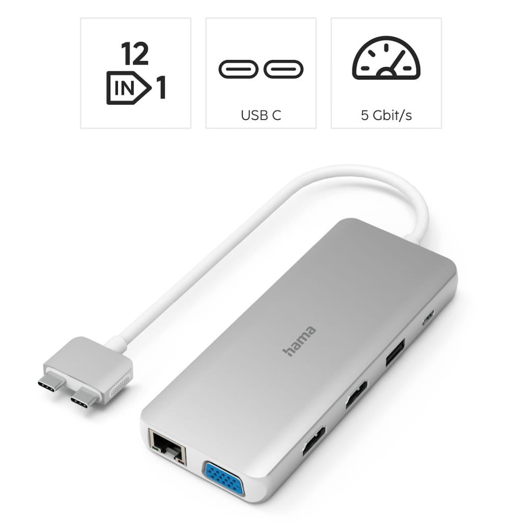 Hama Laptop-Dockingstation »USB-C Multiport Apple MacBook Air und Apple MacBook Air Pro, 12 Ports«