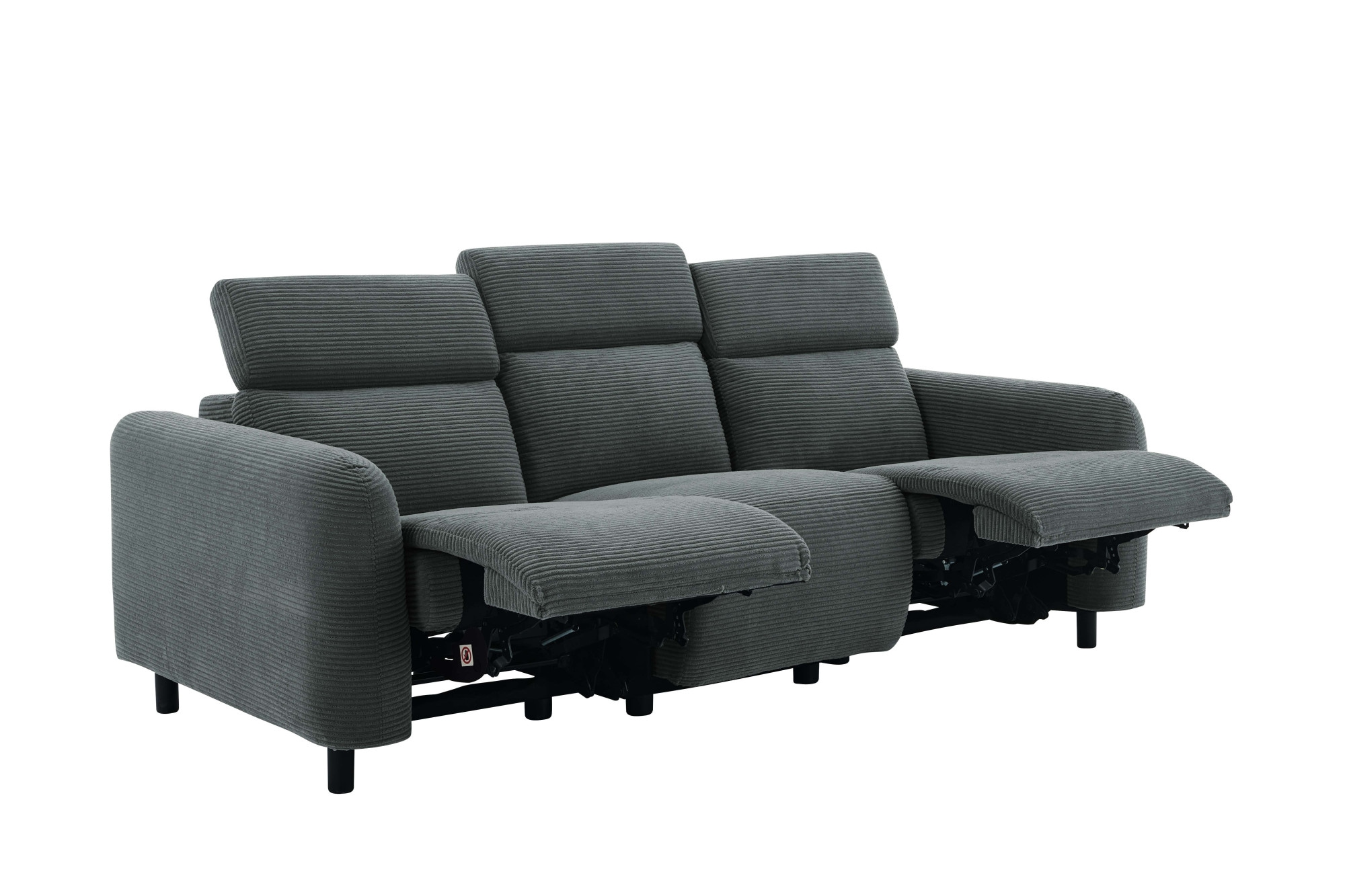 Home affaire 3-Sitzer »SKAANE in Cord, Sofa mit manueller u. elektrischer Relaxfunktion«, Relax-Funktion in 2 Sitzen, Kopfteilverstellung, Federkernpolsterung