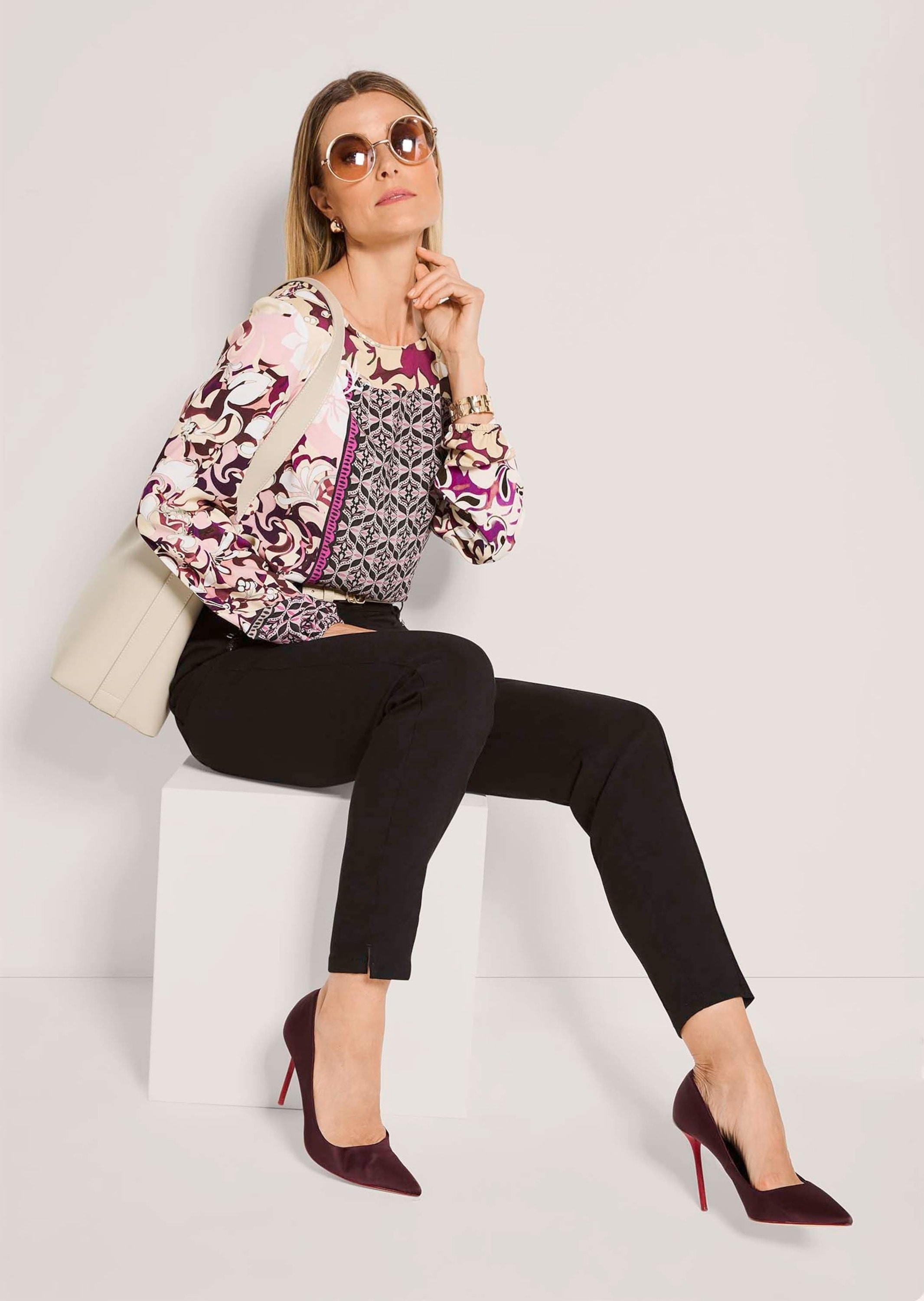 MADELEINE Schlupfbluse »Blusenshirt Viskosebluse mit floralem Muster-Mix« Mustermix