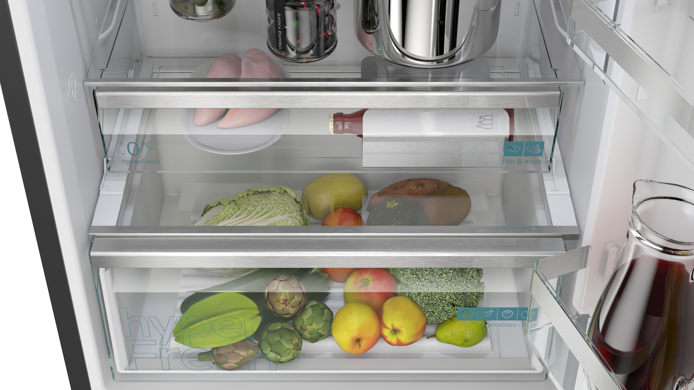 SIEMENS Kühl-/Gefrierkombination iQ500 »KG49NAXCG« 203 cm hoch 70 cm breit hyperFresh System für frisches Obst und Gemüse sowie Total noFrost