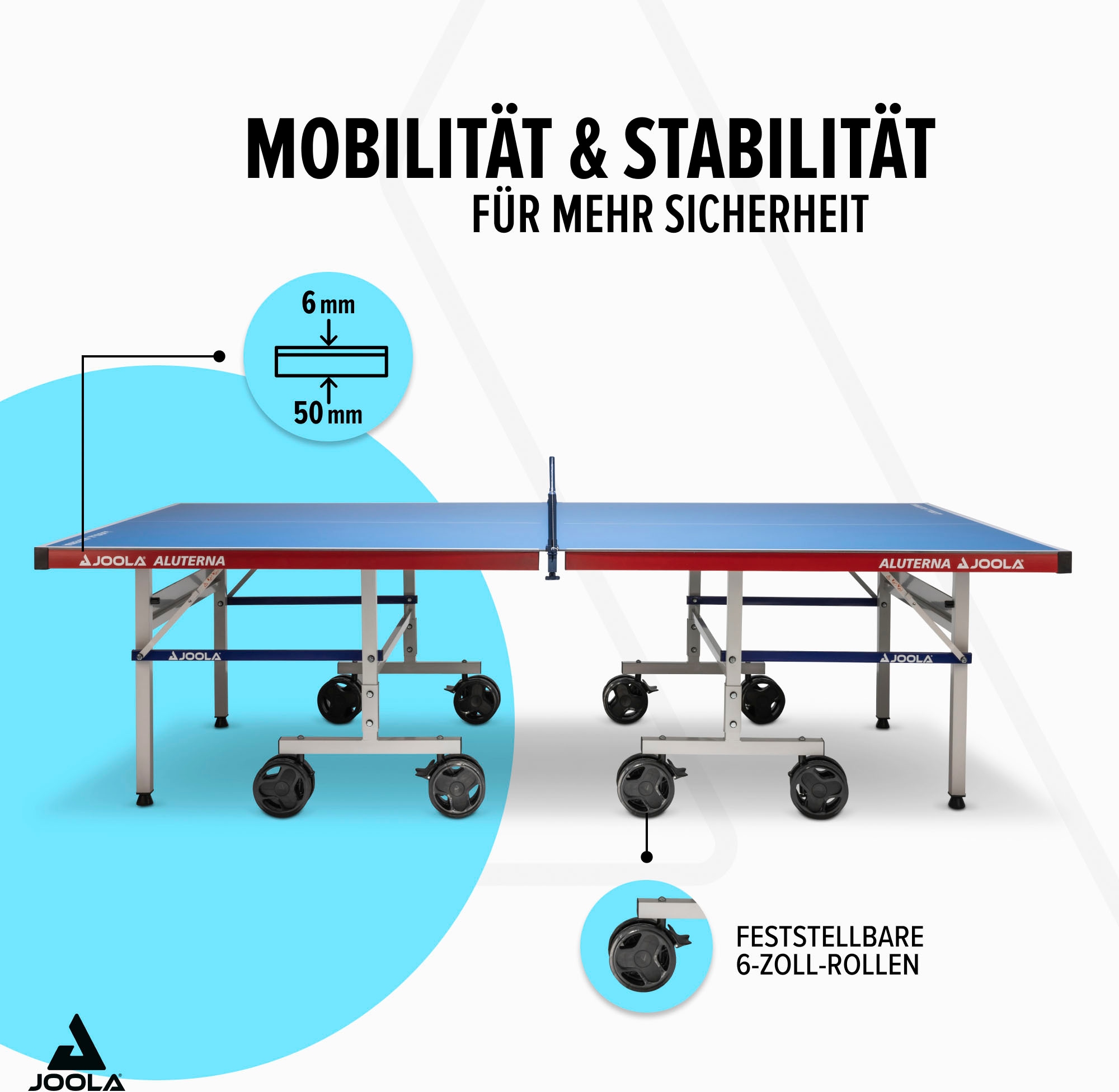 Joola Tischtennisplatte »JOOLA Tischtennisplatte Aluterna«, (9 tlg.), doppelte Kippsicherung