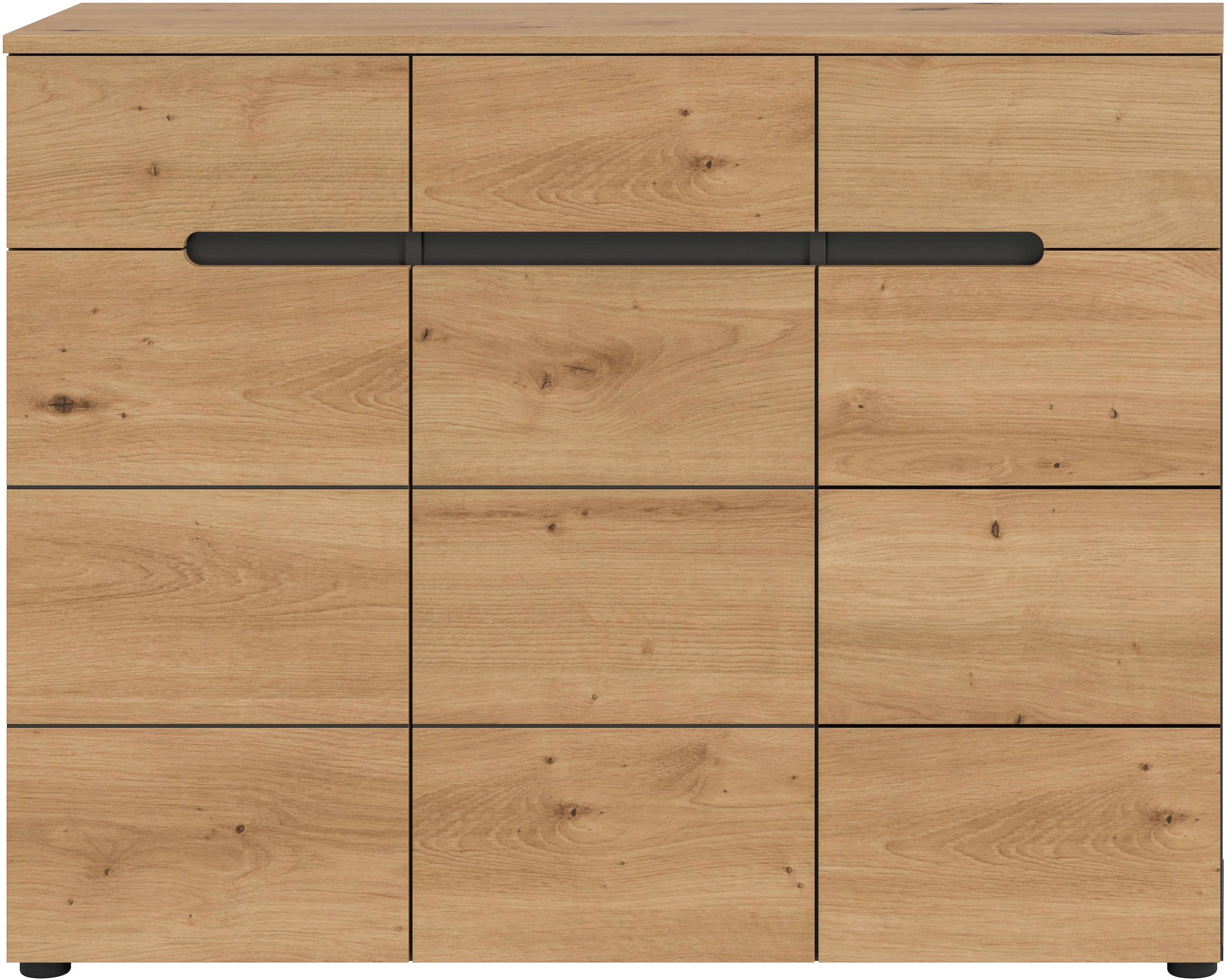 Home affaire Garderobenschrank »REHAT, Breite 120 cm, 3 Türen, 3 Schubkästen, 12 Fächer« in verschiedenen Farben erhältlich, Platz für ca. 24 Paar Schuhe, 1 Stk. tlg. Schuhschrank, Kommode, Schuhkommode, Anrichte, Sideboard