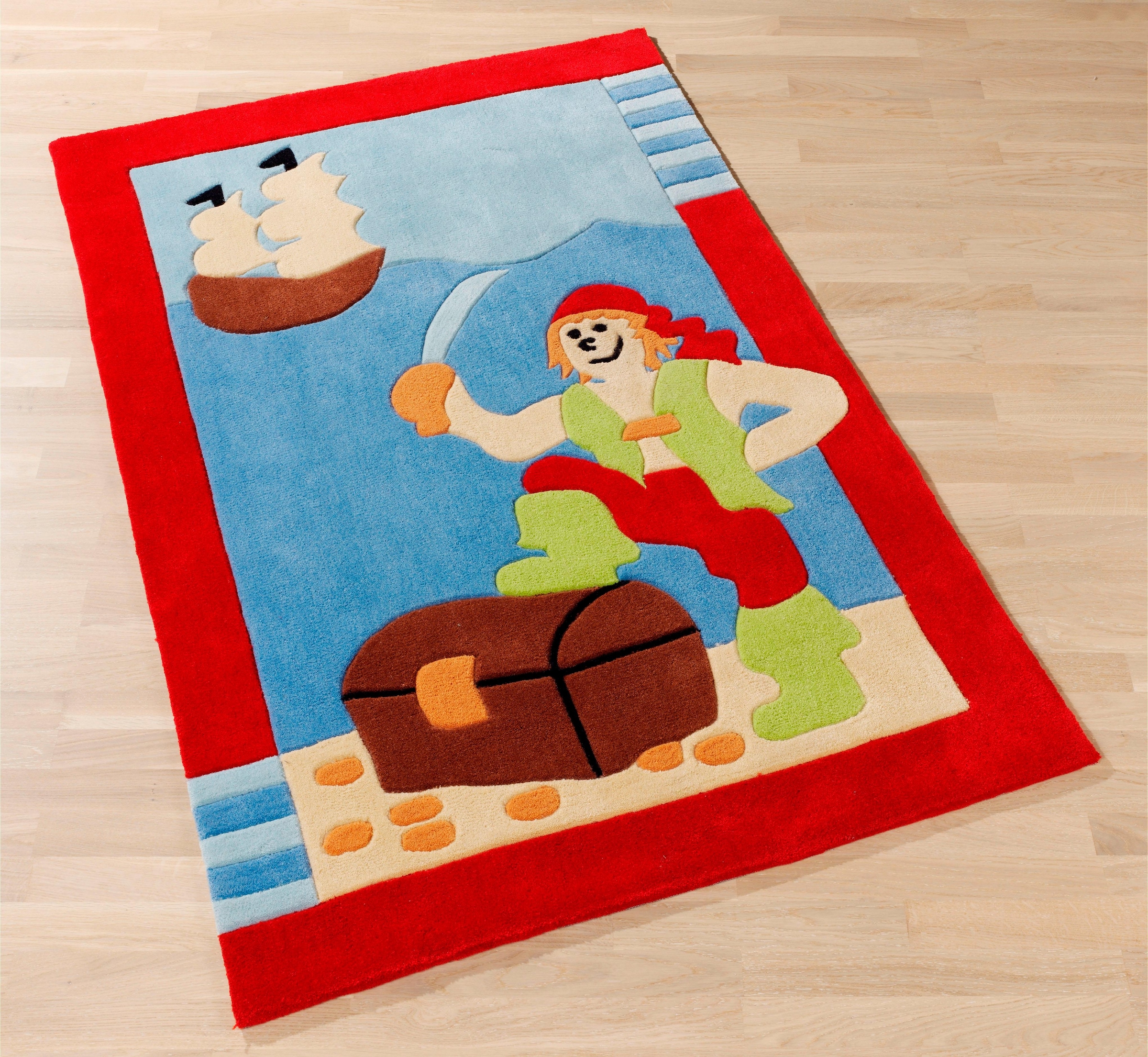 Böing Carpet Kinderteppich »Kids 1364«, rechteckig, 10 mm Höhe, Konturenschnitt, Kinderzimmer