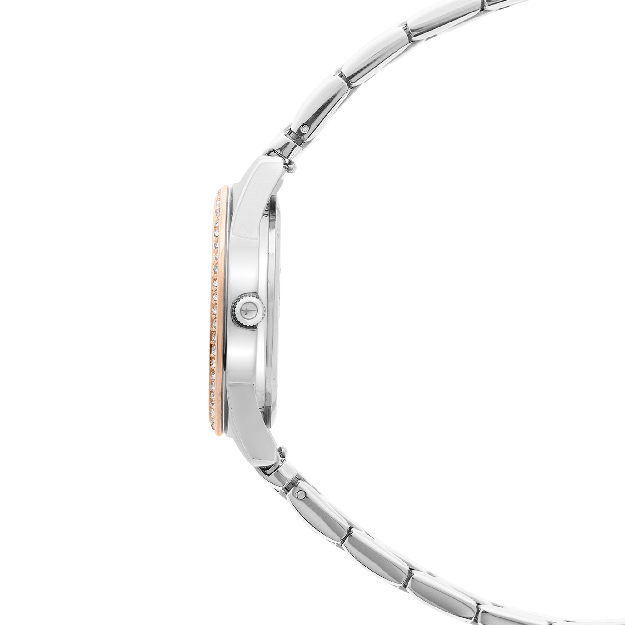 Tamaris Quarzuhr Armbanduhr, Damenuhr, Edelstahlarmband, analog, Glassteine