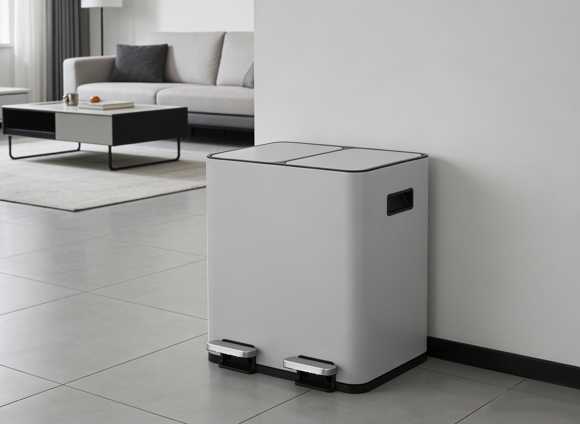 OTTO home Mülleimer »Garrin, Soft Close, m. 2 Fächern, Fassungsvermögen 2x15 L bzw. 2x30 L« 2 Behälter Mülltrennsystem mit 2 separaten Innenbehältern und Fußtrittpedalen