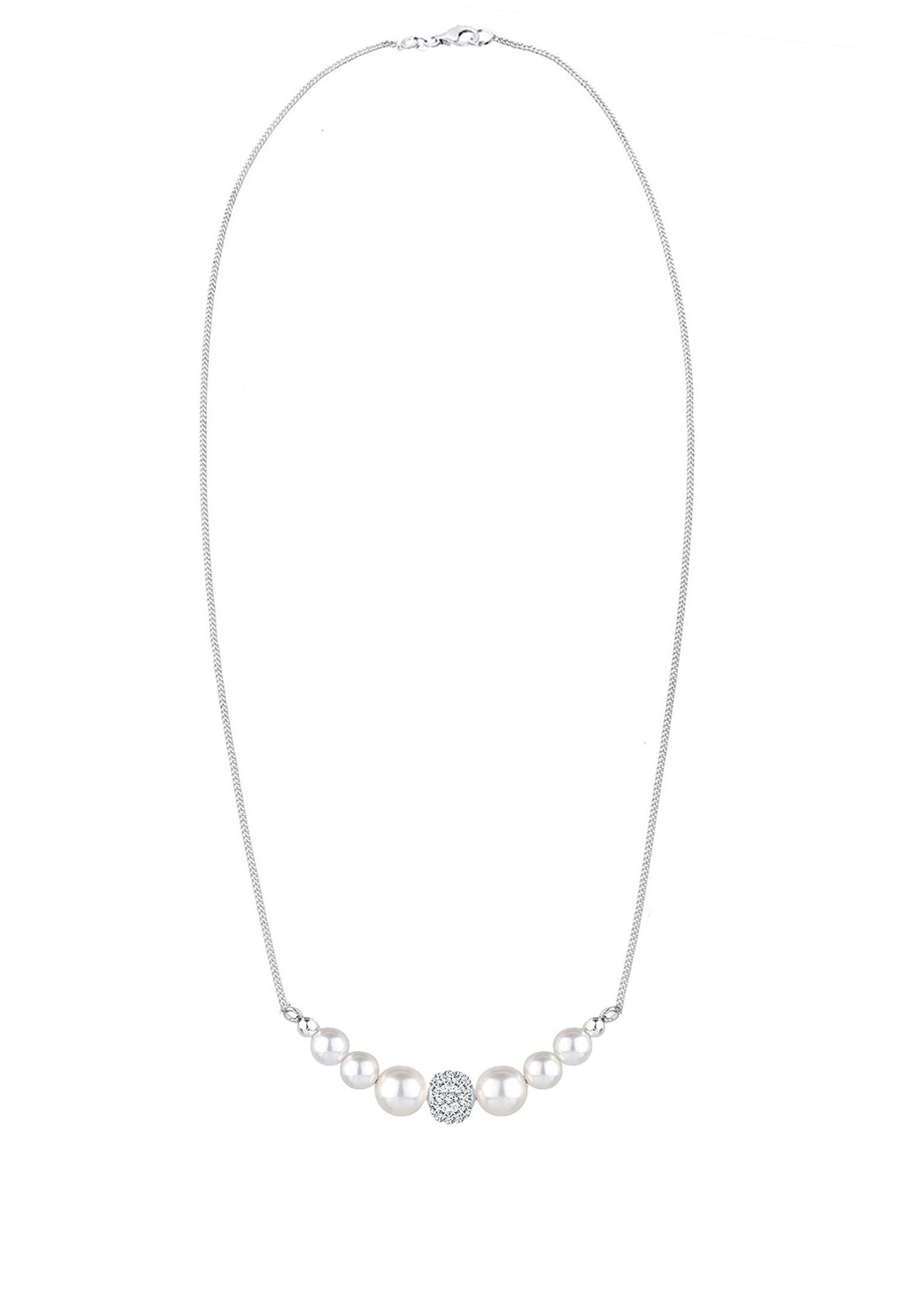 Elli Silberkette »Halskette Synthetische Perle Weiß 925 Sterling Silber«