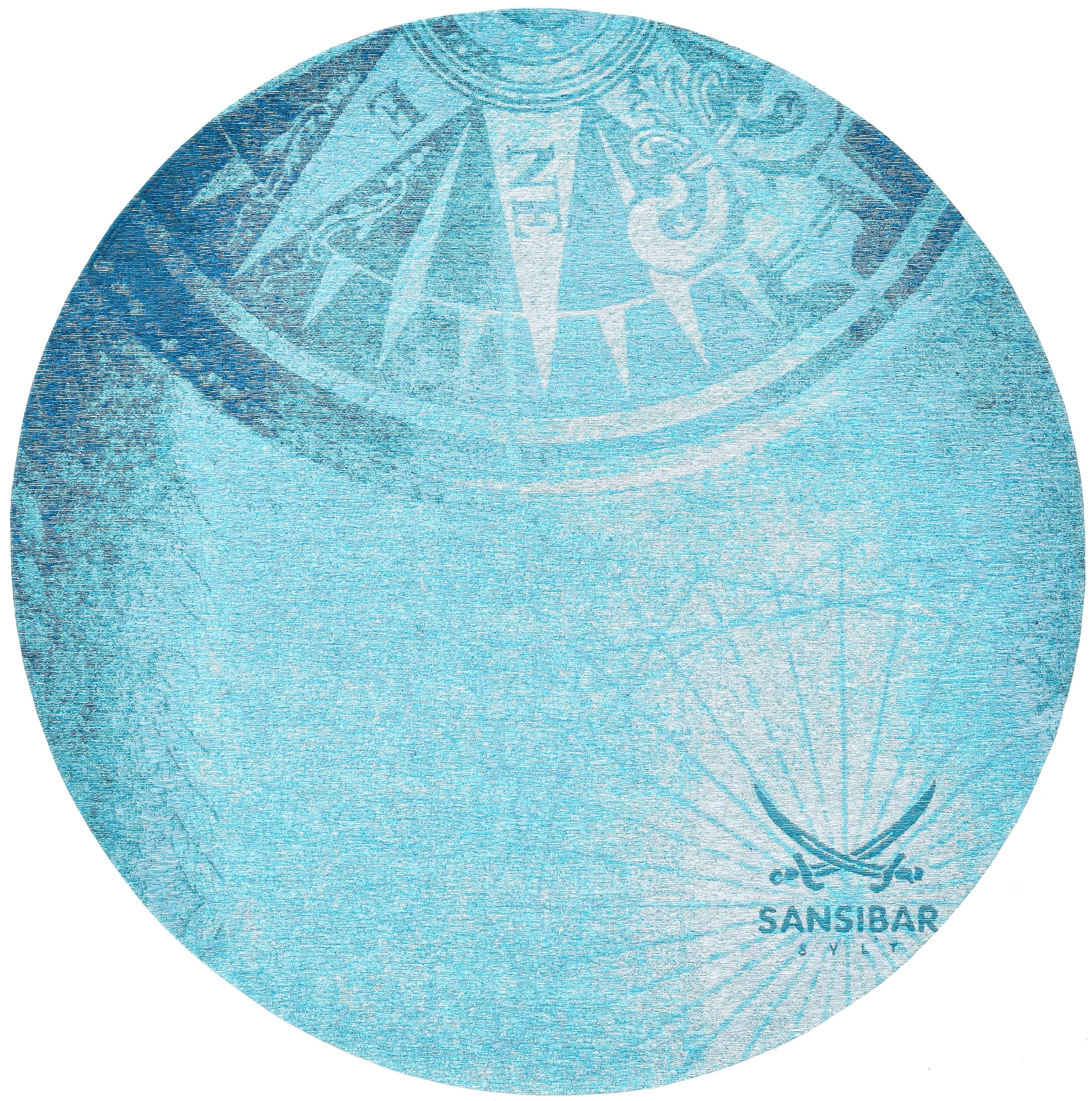 Sansibar Teppich »Keitum 011«, modernes Motiv Design, Kompass Flachgewebe, rund
