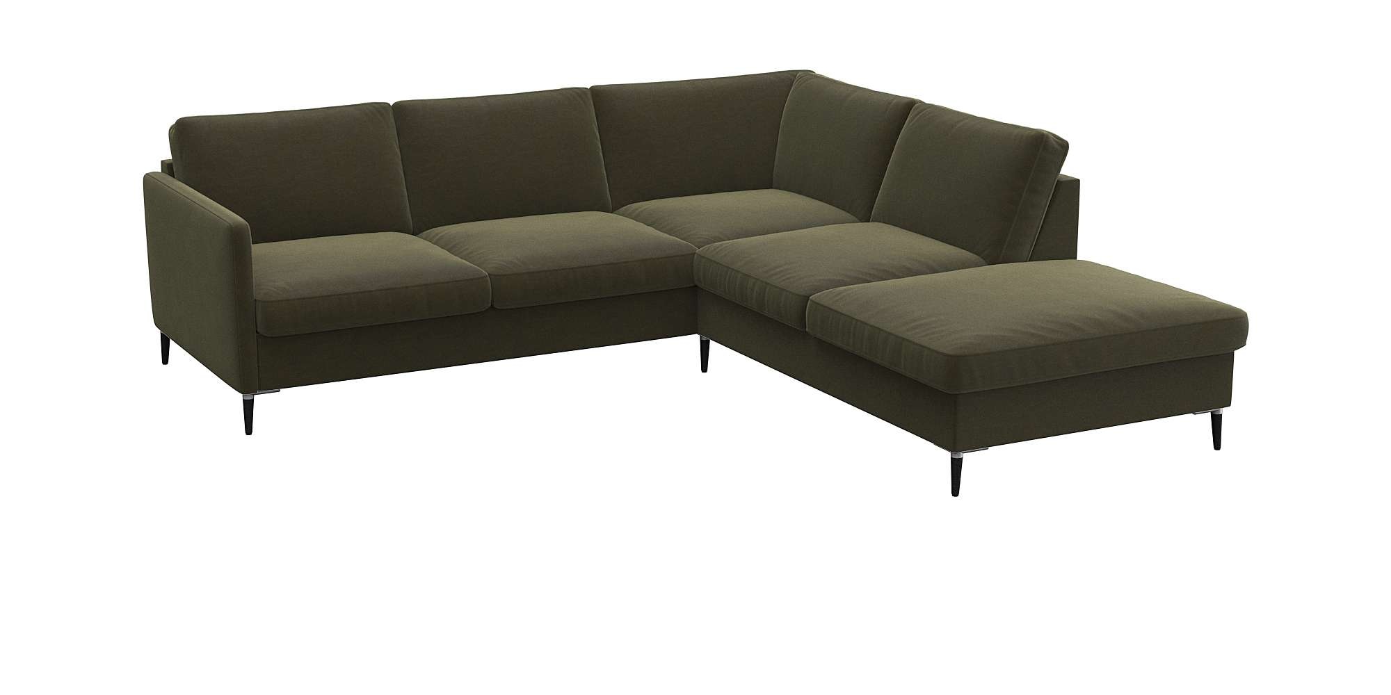 FLEXLUX Ecksofa »Fiore, L-Form«, schmale Armlehnen, Füße Alu/schwarz, B/T 234/225cm, Kaltschaum im Sitz