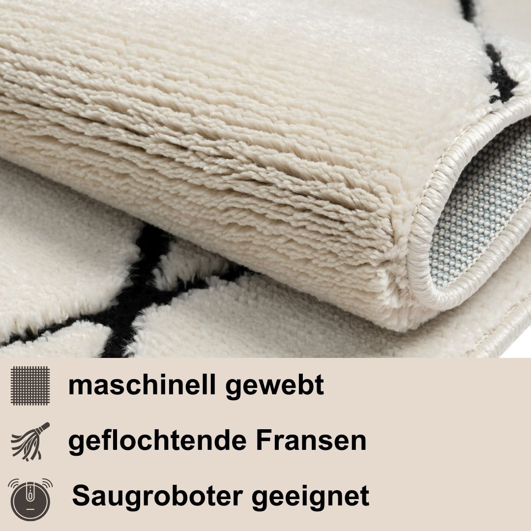 Myflair Möbel & Accessoires Hochflor-Läufer »Moroccan Diamond«, rechteckig, 24 mm Höhe, modern, marokkanisches Design, Rauten Muster, weich durch Hochflor