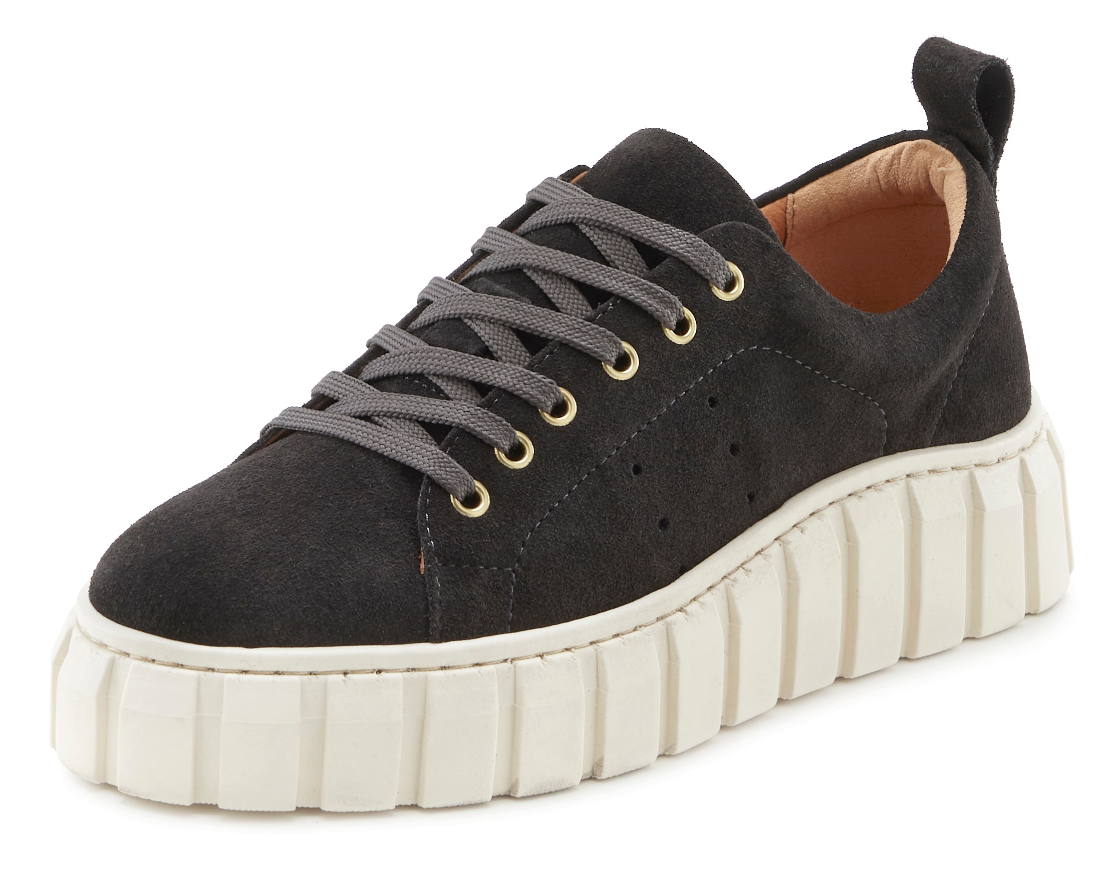 Elbsand Sneaker, Freizeitschuh, Schnürhalbschuh, Halbschuh aus Leder mit Plateausohle