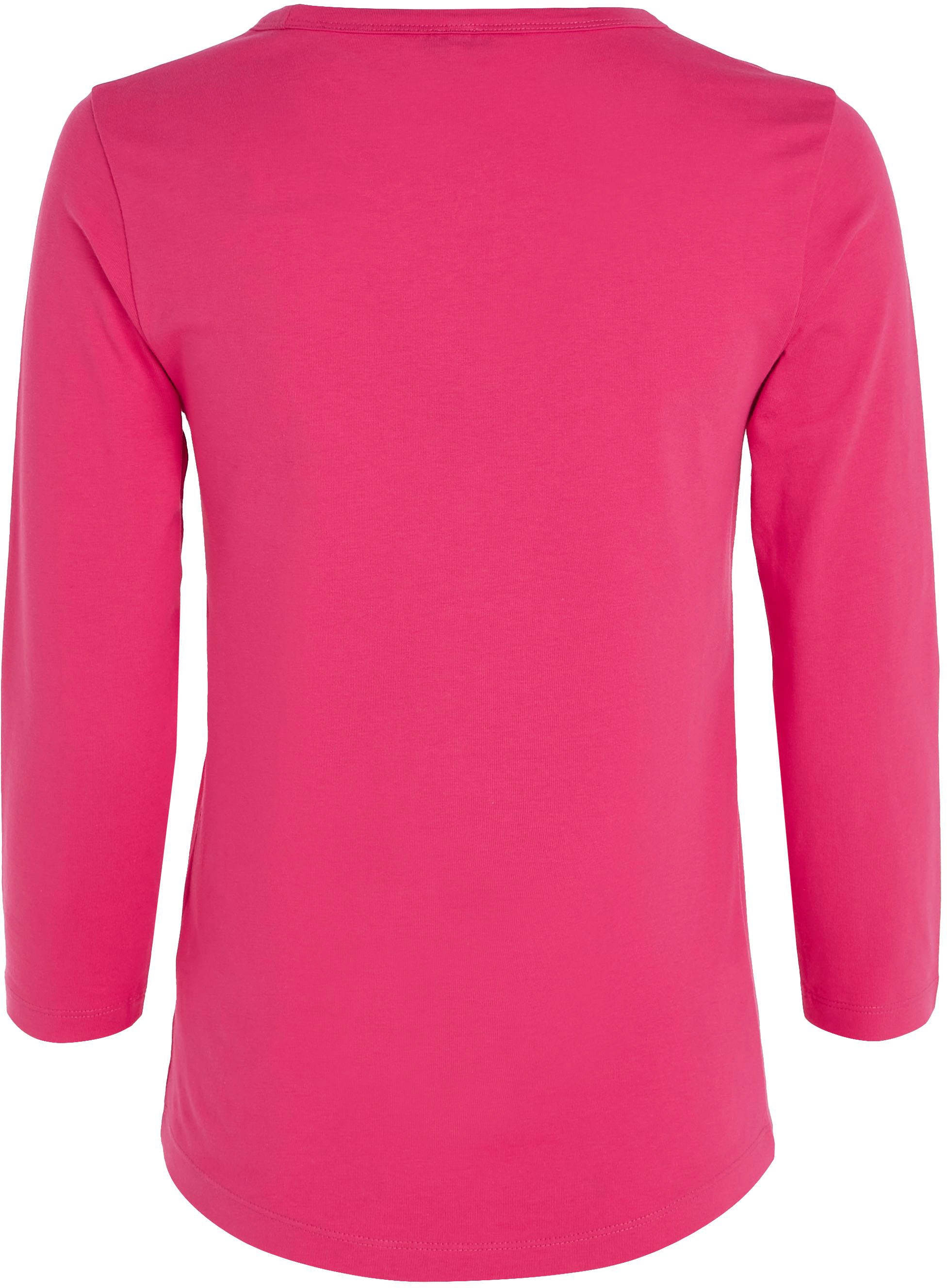 Tommy Hilfiger Langarmshirt »SLIM SIGNATURE OPEN NK 3/4SLV«, mit Tommy Hilfiger Signature Logo-Schriftzug