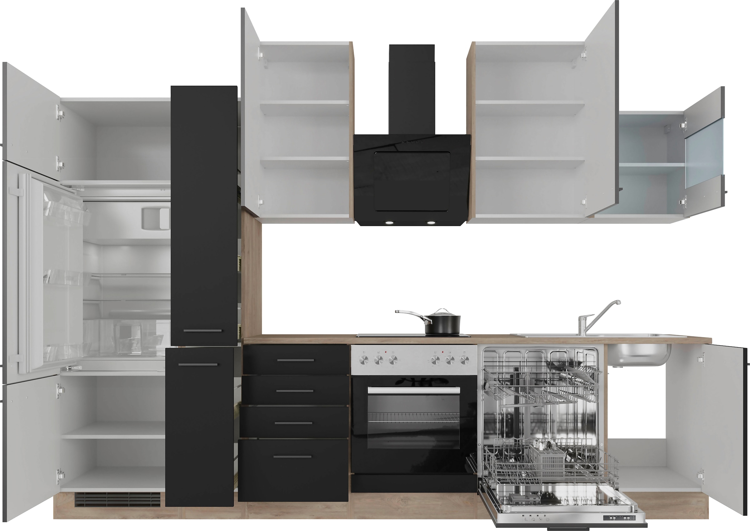 Flex-Well Küchenzeile »Capri« mit und ohne E-Geräten erhältlich, Gesamtbreite 310 cm