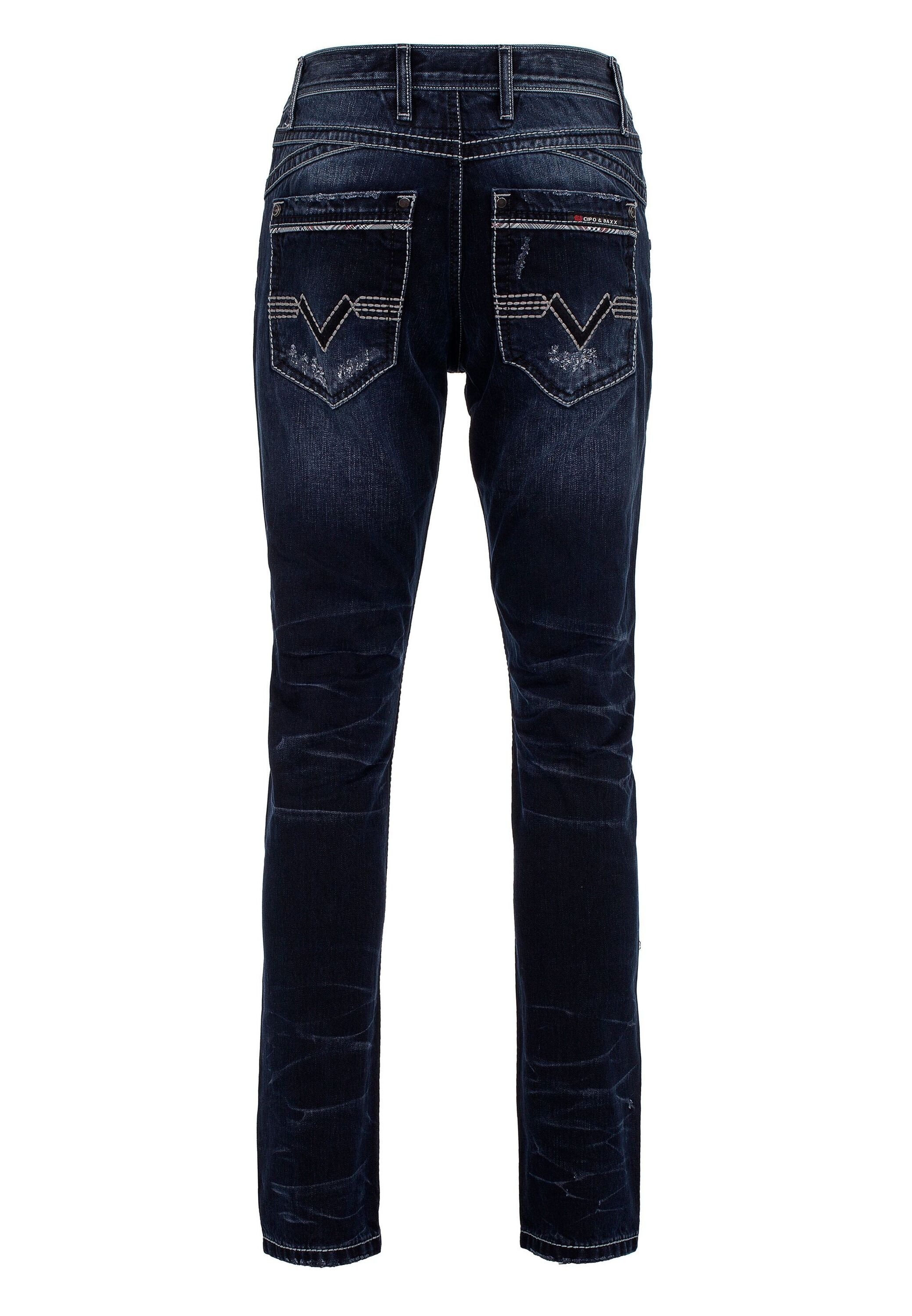 Cipo & Baxx Regular-fit-Jeans »Cipo & Baxx Jeans« mit lässigen Destroyed-Elementen, CD539