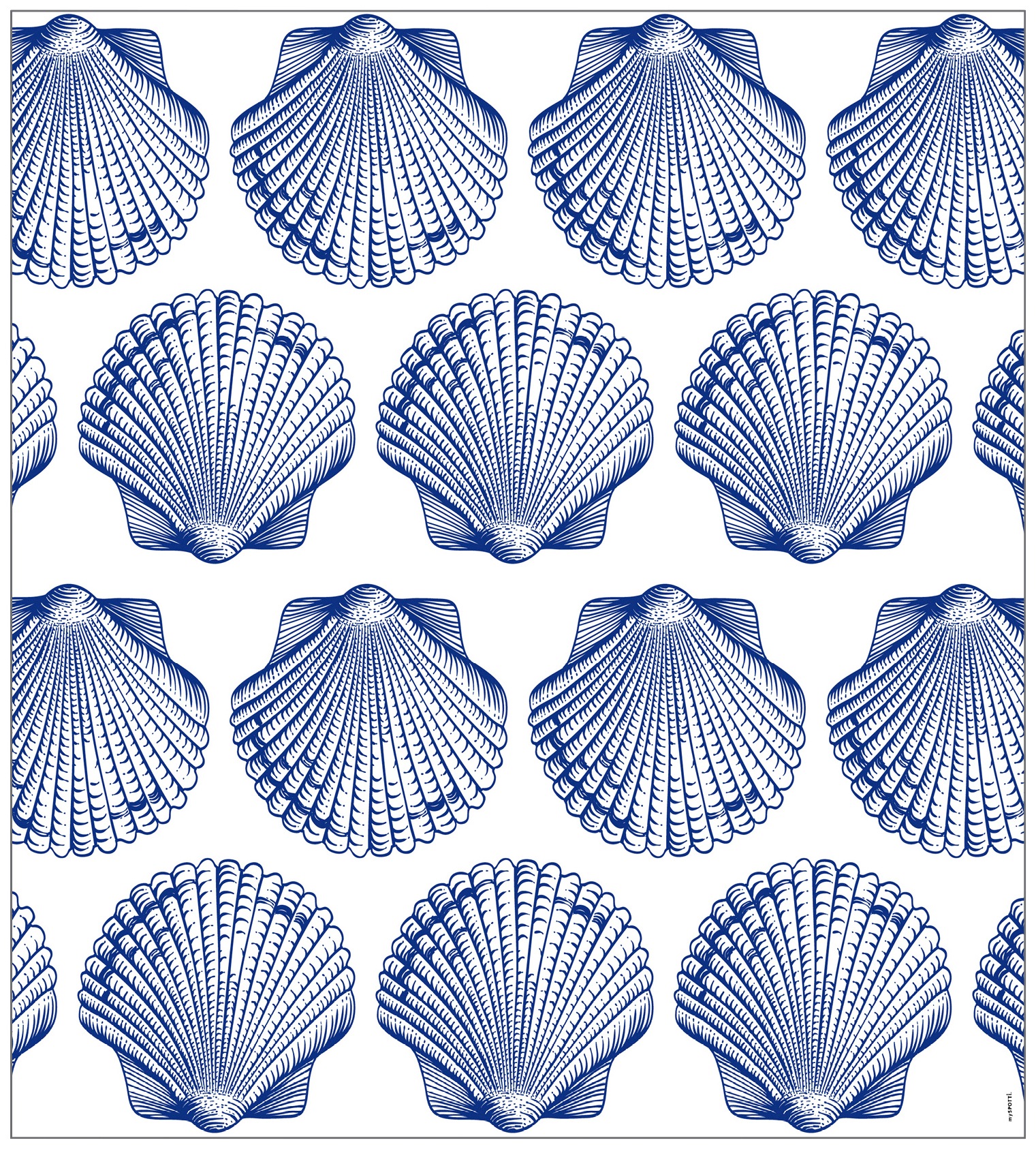MySpotti Fensterfolie »Look Shells 100 cm, UNIVERSAL haftend, statisch halbtransparent, glattstatisch x blue«, kaufen haftend | 90