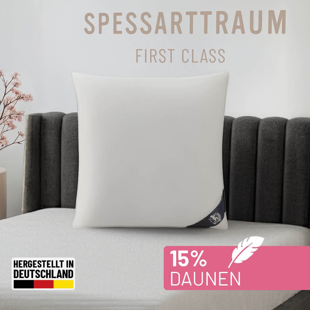 SPESSARTTRAUM Federkissen "FIRST CLASS, Kopfkissen 1-tlg. oder 2-tlg. 40x80 oder 80x80 cm" Füllung: 85% Federn, 15% Daunen 1 Stk. tlg. hergestellt in Deutschland, allergikerfreundlich, im Set günstiger