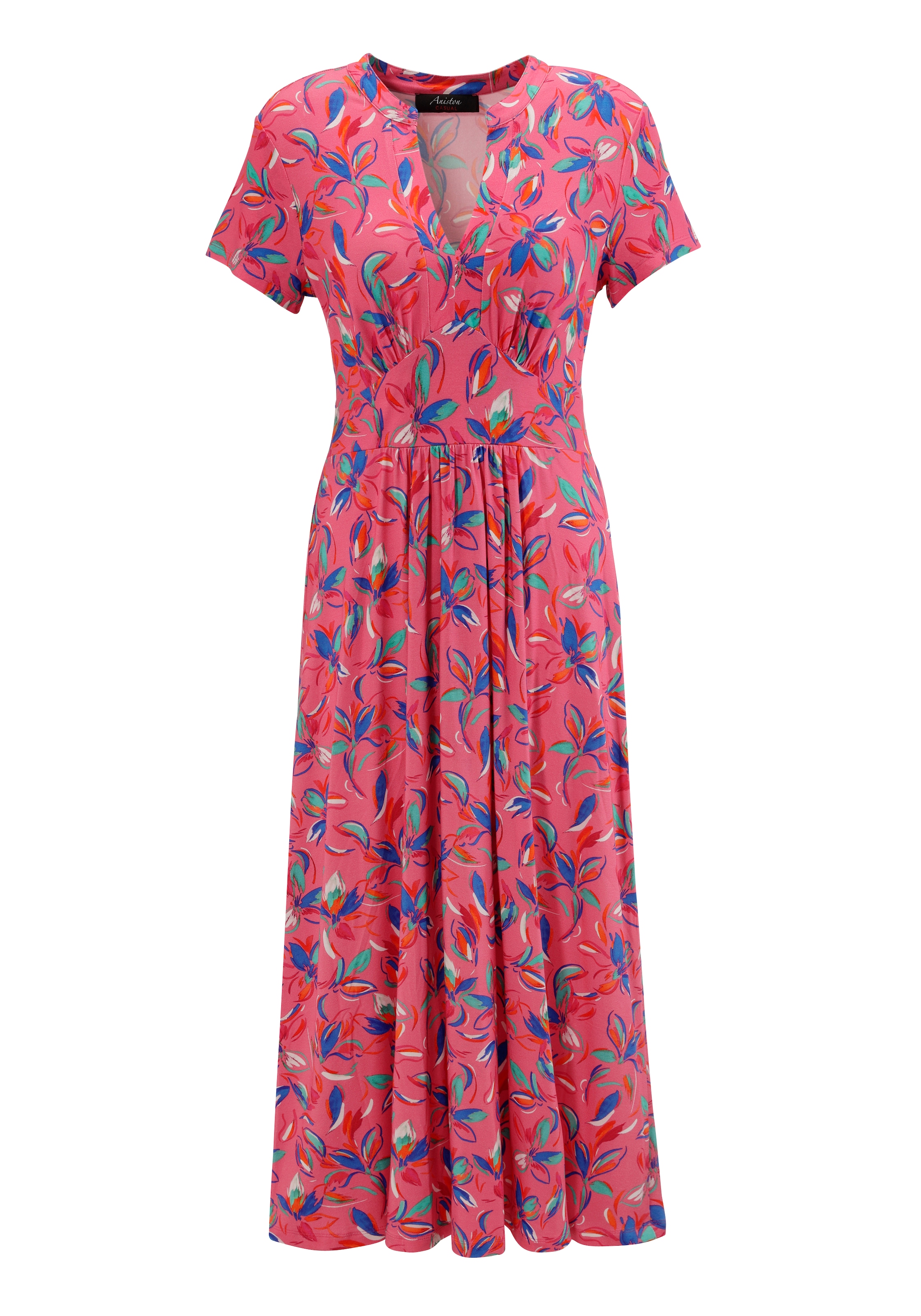 Aniston CASUAL Sommerkleid, mit kunstvollen Blüten und Blättern bedruckt
