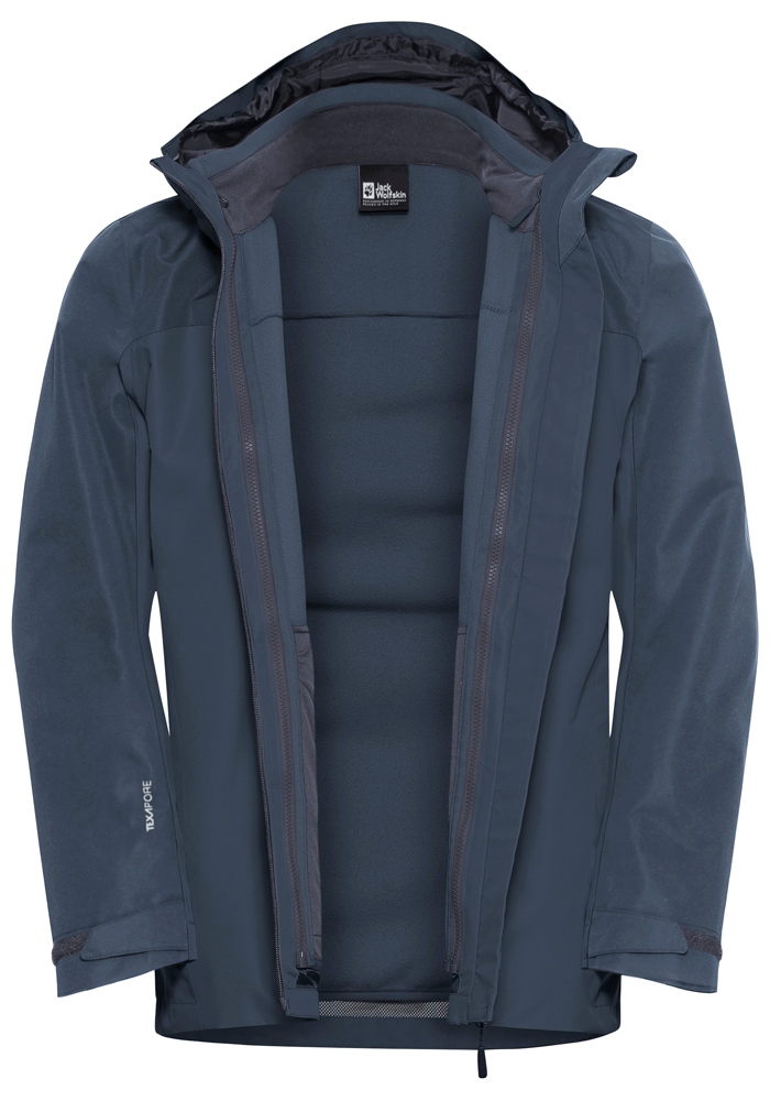 Jack Wolfskin 3-in-1-Funktionsjacke »TAUBENBERG 3IN1 JKT M«, mit Kapuze, 3in1, wasserdicht, Übergangsjacke