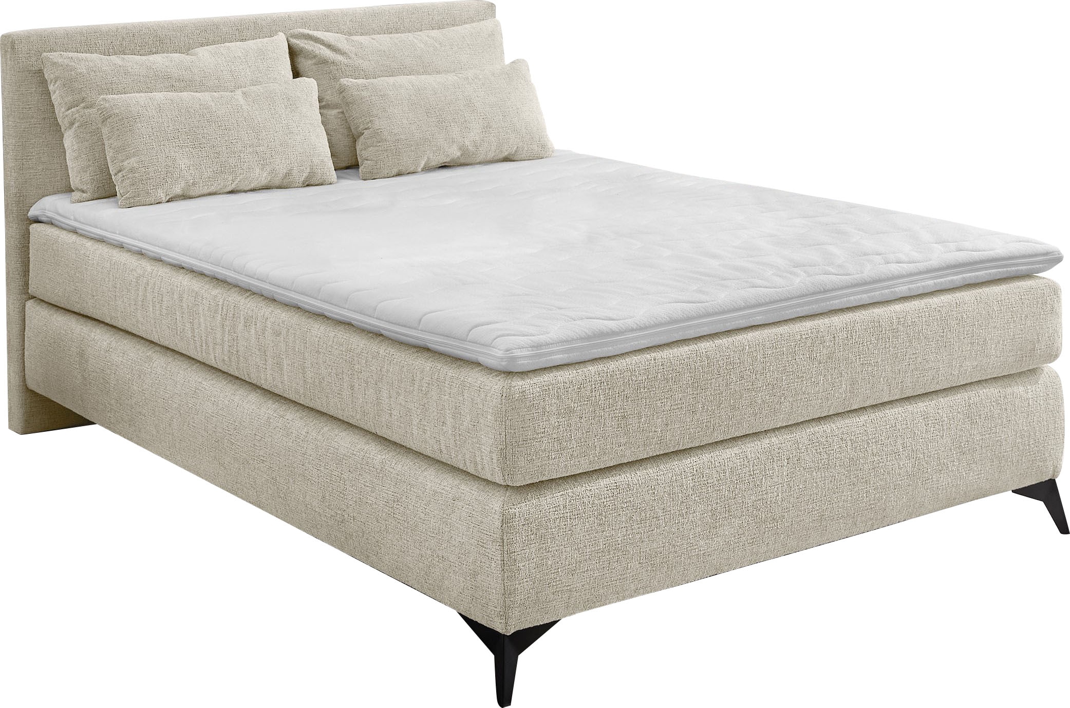 Jockenhöfer Gruppe Boxspringbett »Paulina, inkl. Topper und Kissen, Härtegrade wählbar« 140x200 cm oder 180x200cm