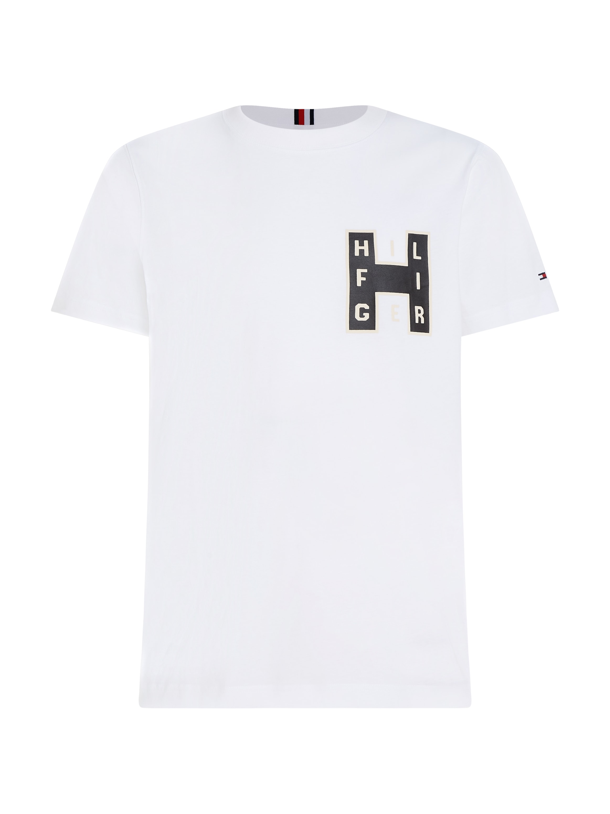 Tommy Hilfiger Kurzarmshirt »VARSITY H TEE«, mit großem Hilfiger Druck auf der Brust