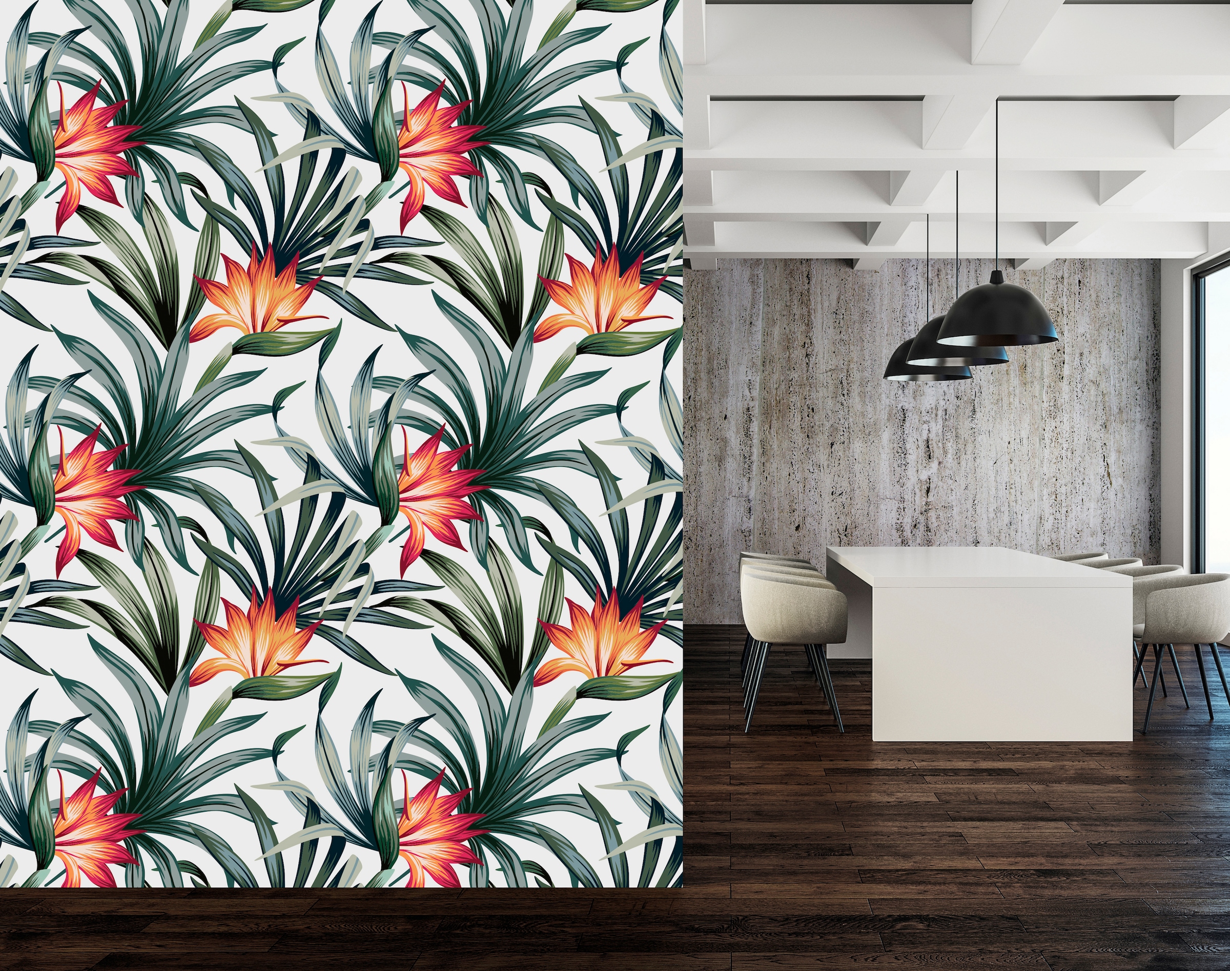 queence Vinyltapete »Hedda« Motiv | bedruckt | botanisch | geblümt | gemustert | natürlich glatt 90x250cm, selbstklebend, kinderleichte Anbringung, , Sticker