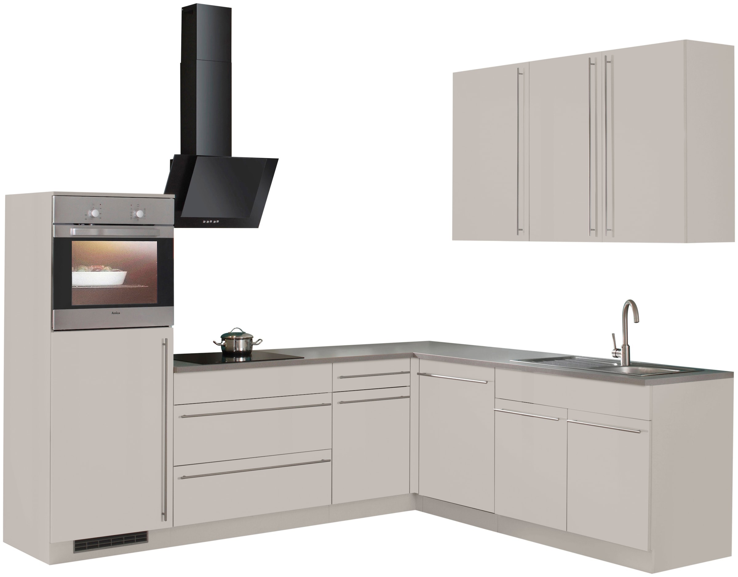 wiho Küchen Winkelküche bestellen 260 cm »Chicago«, E-Geräten, auf Raten x 220 mit