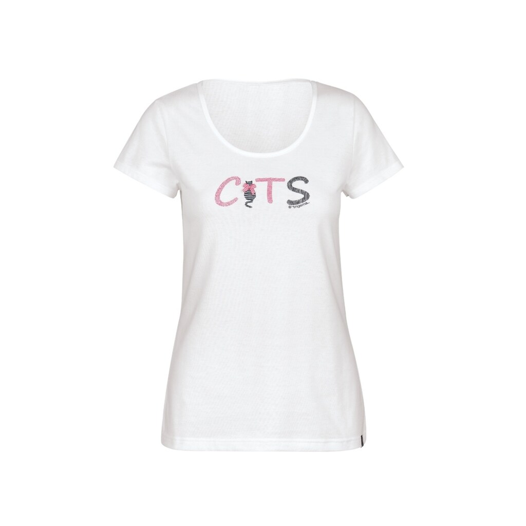 Trigema T-Shirt »TRIGEMA Schlafshirt mit Cats-Schriftzug«, (1 tlg.)