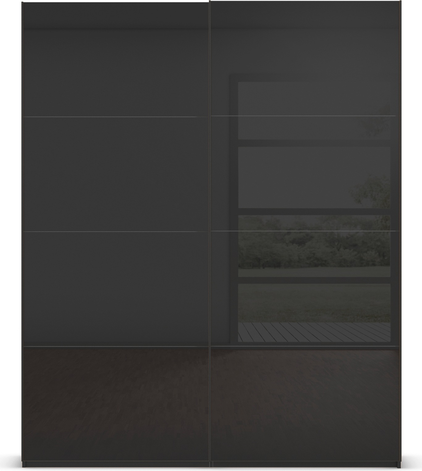 rauch Schwebetürenschrank »Kleiderschrank Schrank Garderobe Schlafzimmerschrank SCALE-FYRA« edle viergeteilte Türen mit Glas-Front viele Farben MADE IN GERMANY