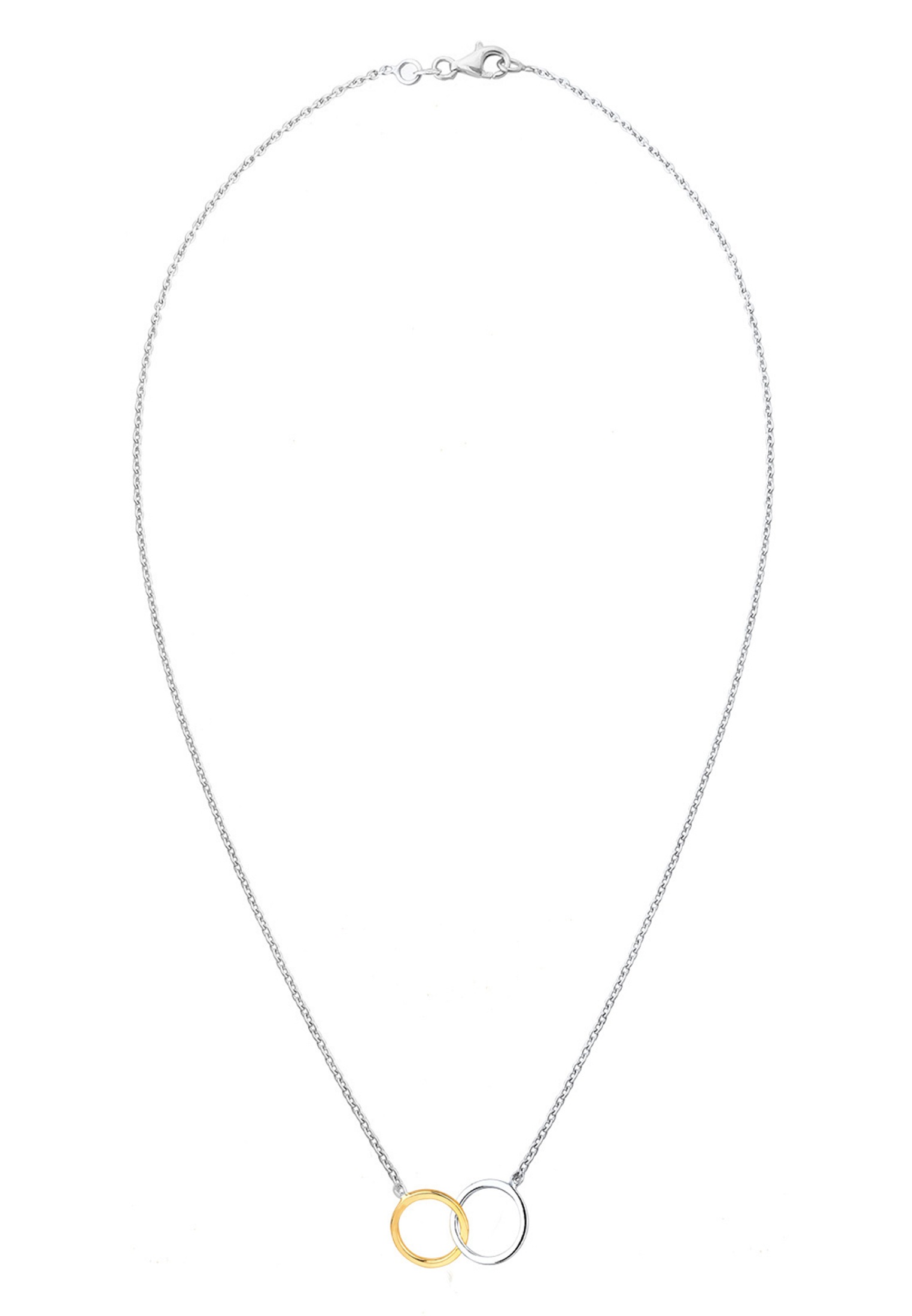 Elli Kette mit Anhänger »Halskette Kreis 925 Sterling Silber bicolor«