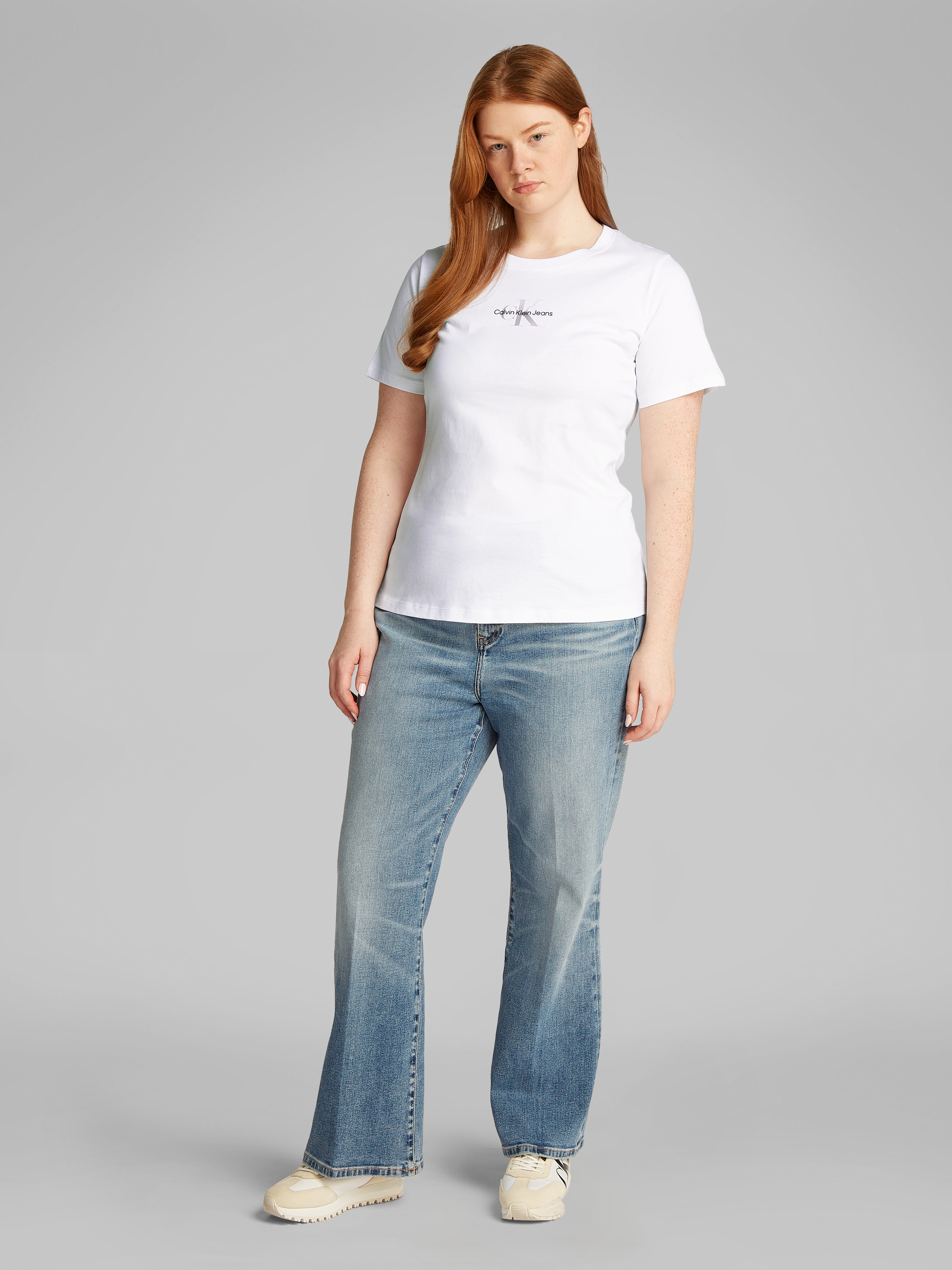 Calvin Klein Jeans Plus T-Shirt »PLUS GRADIENT MONOLOGO SLIM TEE«, in großen Größen