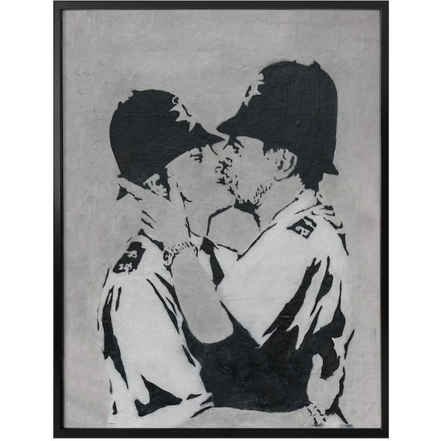 Wall-Art Poster »Graffiti Bilder Kissing Policemen«, Menschen, (1 St.),  Poster, Wandbild, Bild, Wandposter auf Rechnung bestellen