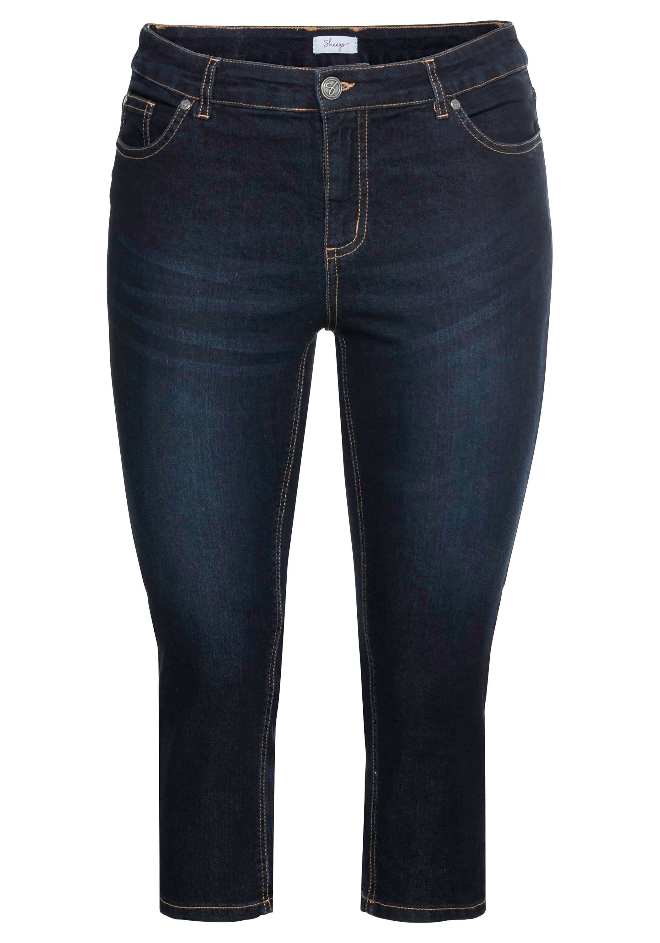 Sheego Caprijeans »Jeans aus Baumwoll-Stretch, mit Kontrastnähten«