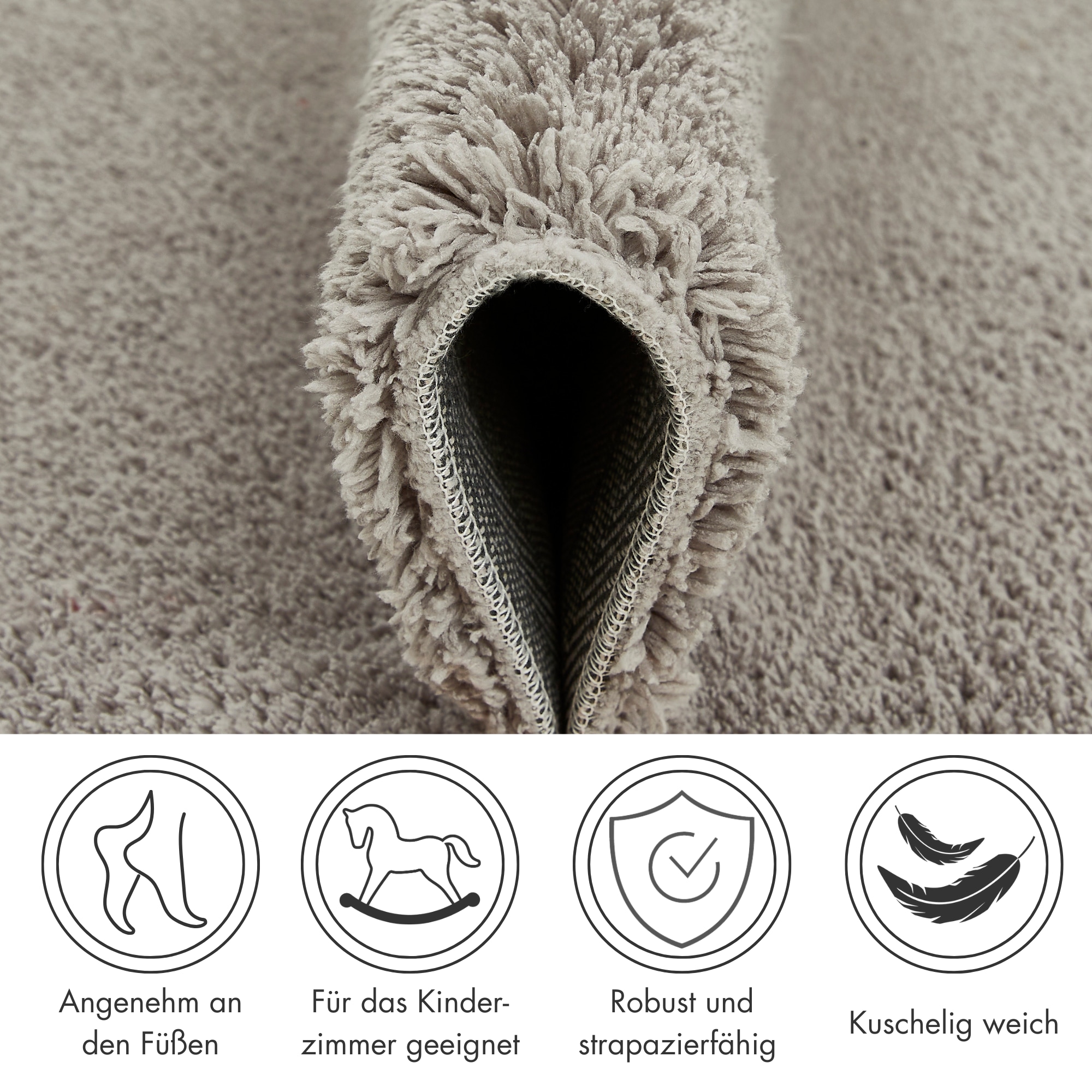 Andiamo Teppich »San Paolo« rechteckig 27 mm Höhe Uni Farben, weiche Qualität, ideal im Wohnzimmer & Schlafzimmer