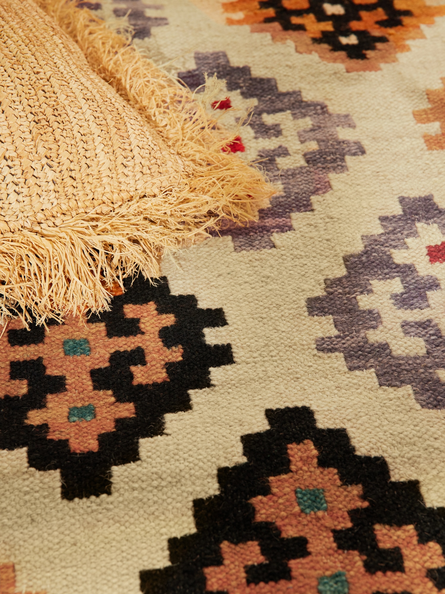 HANSE Home Teppich »Kelim Kian«, rechteckig, 3 mm Höhe, Wolle, Baumwolle, Natur, Handgewebt, orientalisch, Boho, traditionell