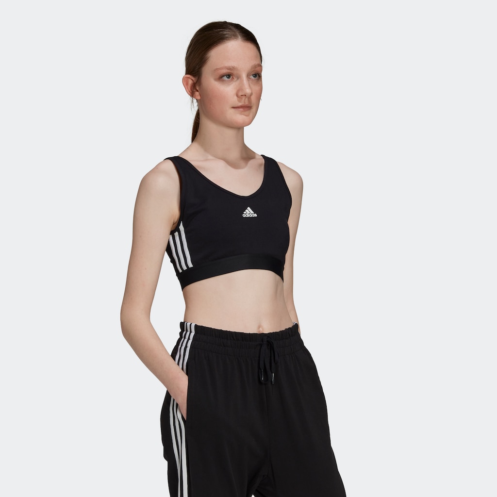 adidas Sportswear Sport-BH »ESSENTIALS REMOVABLE PADS 3STREIFEN CROPTOP«, (1 tlg.)