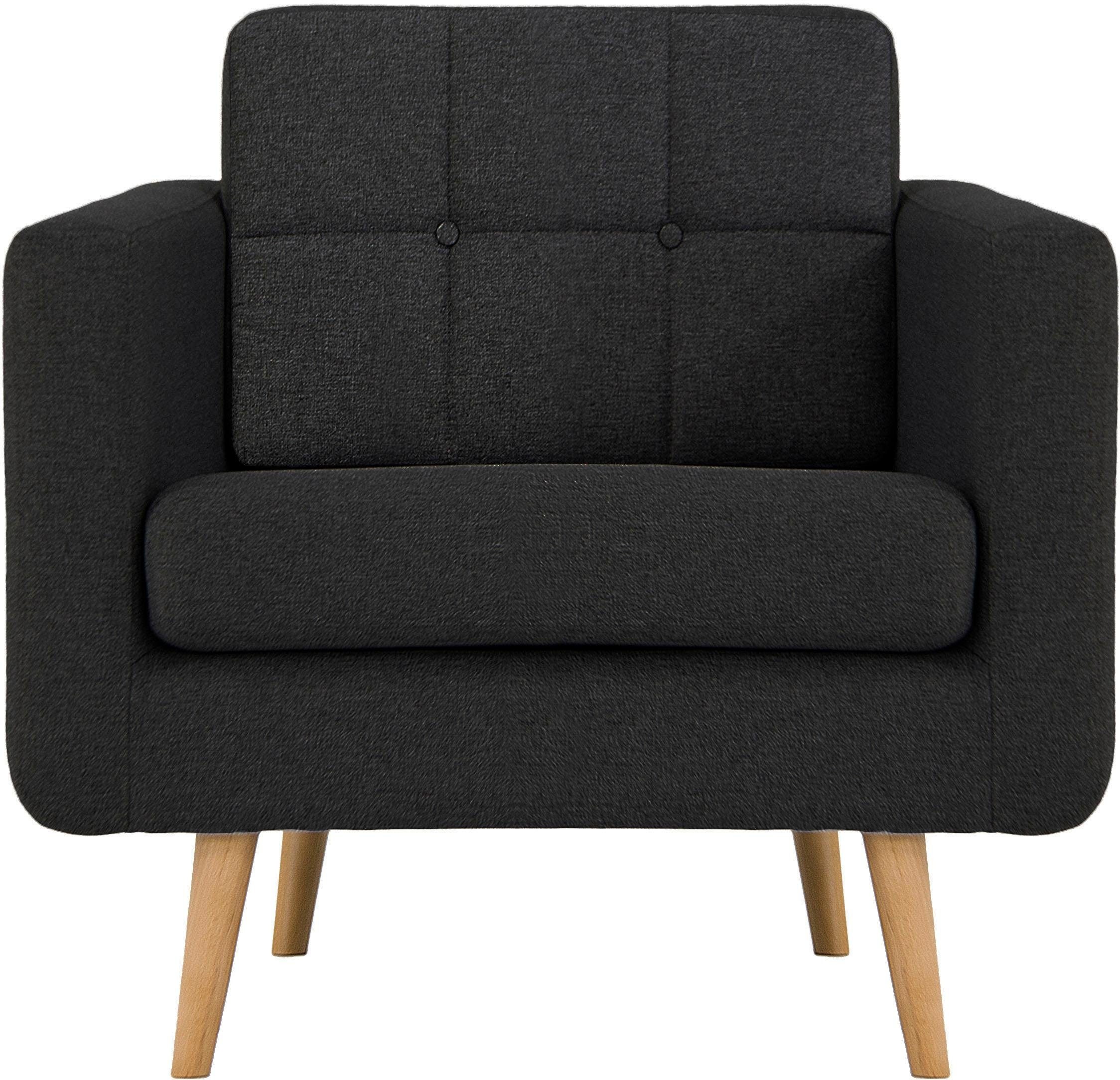 Home affaire Sessel »Brest«, mit Knopfheftung und Steppung im Rücken, geradliniges Design