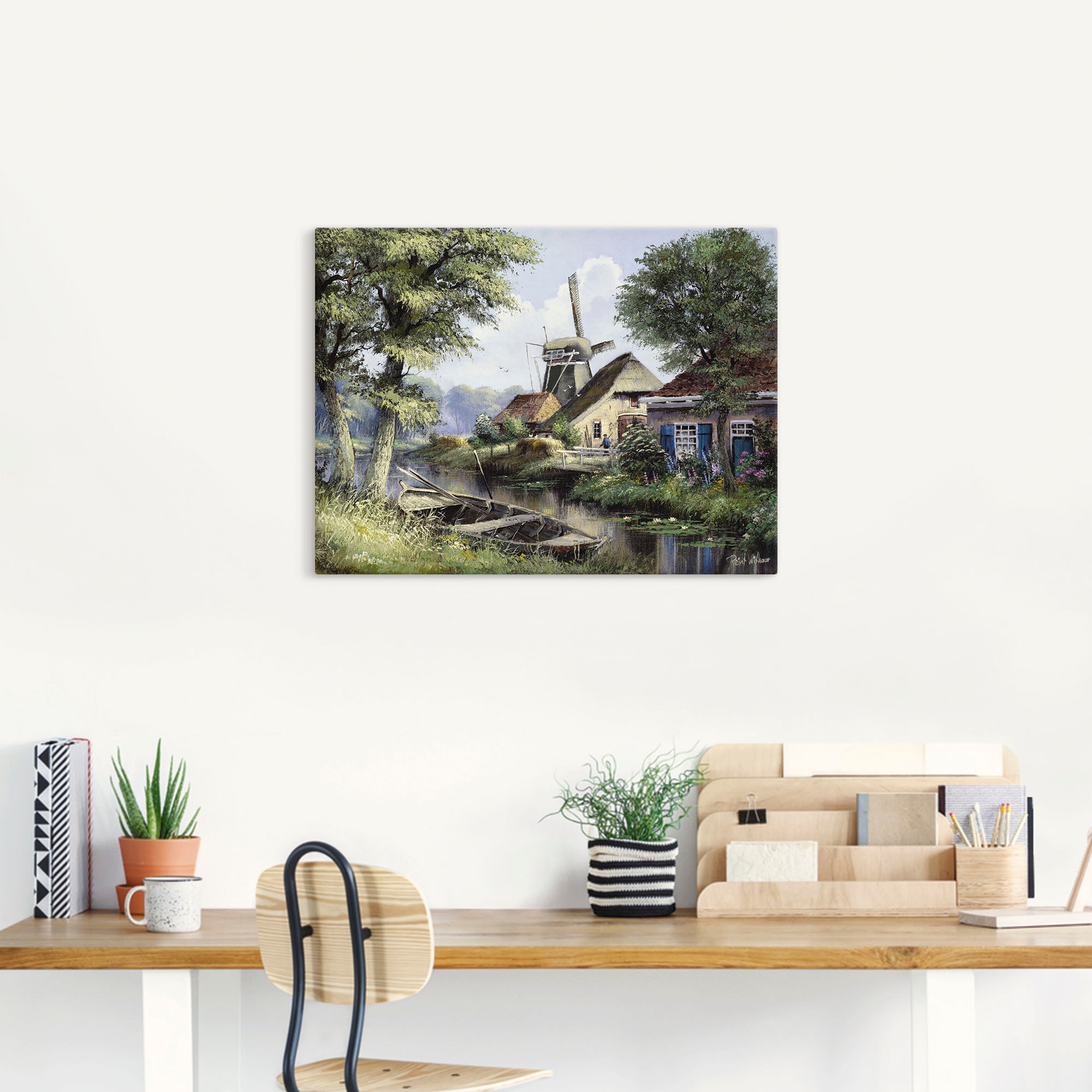 Artland Leinwandbild »Die Mühle«, Gebäude, (1 St.), auf Keilrahmen gespannt