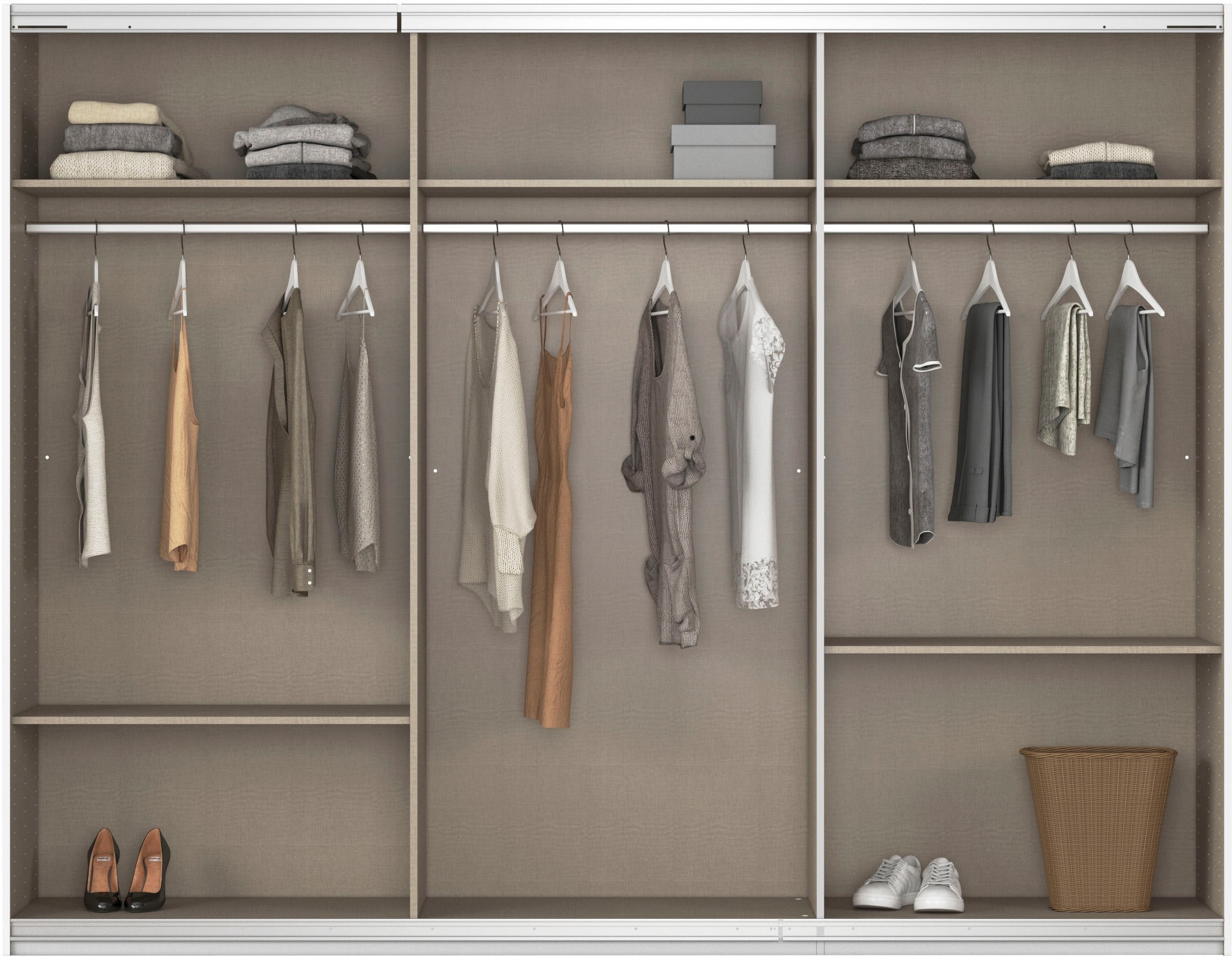 rauch Schwebetürenschrank »Kleiderschrank Schrank OTTO´S CHOICE Garderobe AGORDO«, (in zwei Griff-Farben), Top Innenausstattung, in 4 Breiten und 2 Höhen MADE IN GERMANY