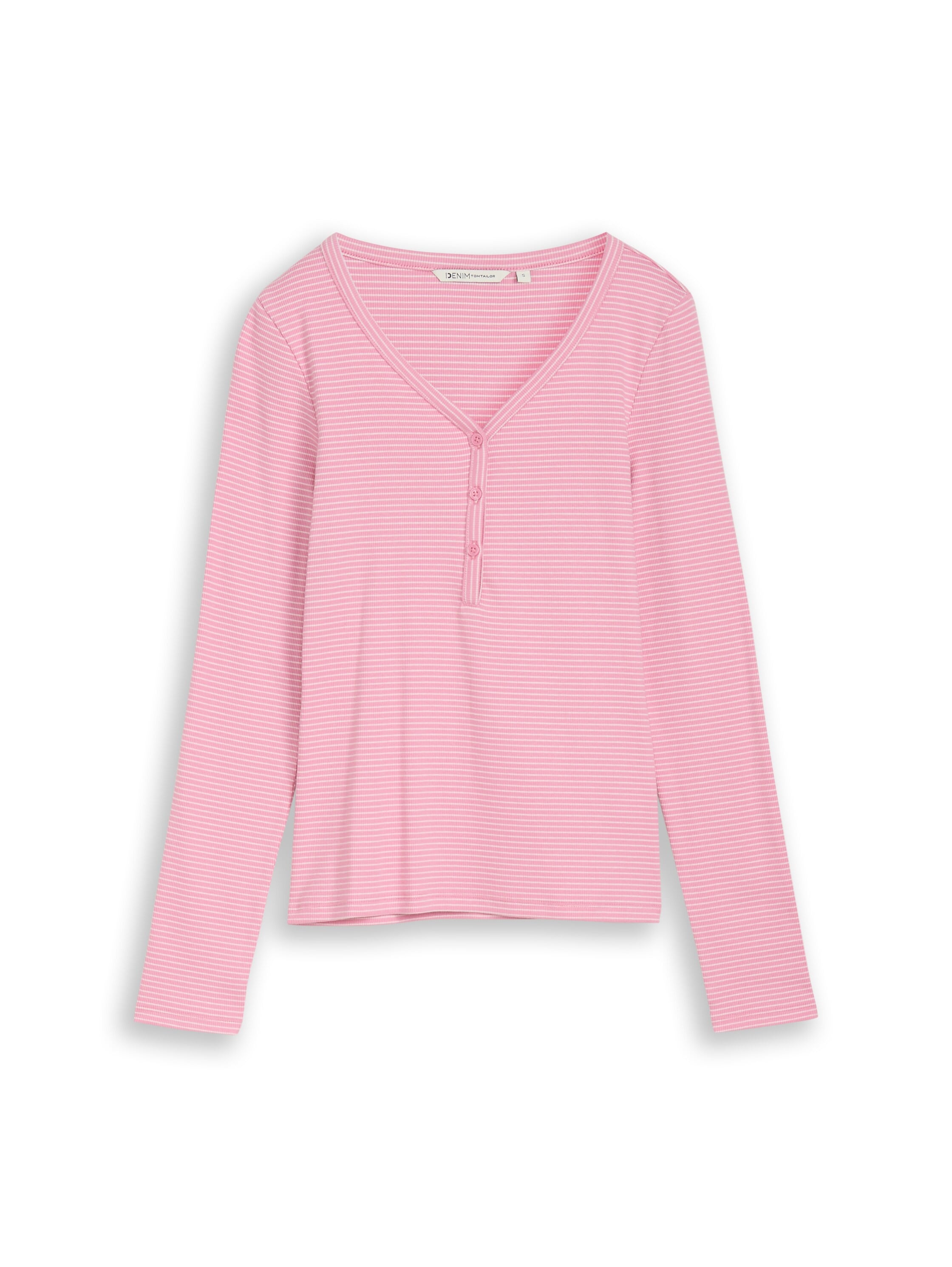 TOM TAILOR Denim Henleyshirt mit Streifen Muster